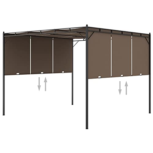 Universal Replacement Garden Gazebo with 4 Side Privacy Curtain Panels - 9.8x9.8x7.4ft Taupe Outdoor Canopy for Patio, Backyard & Garden - Perfect for Outdoor Relaxation, Entertaining & Sun Protection