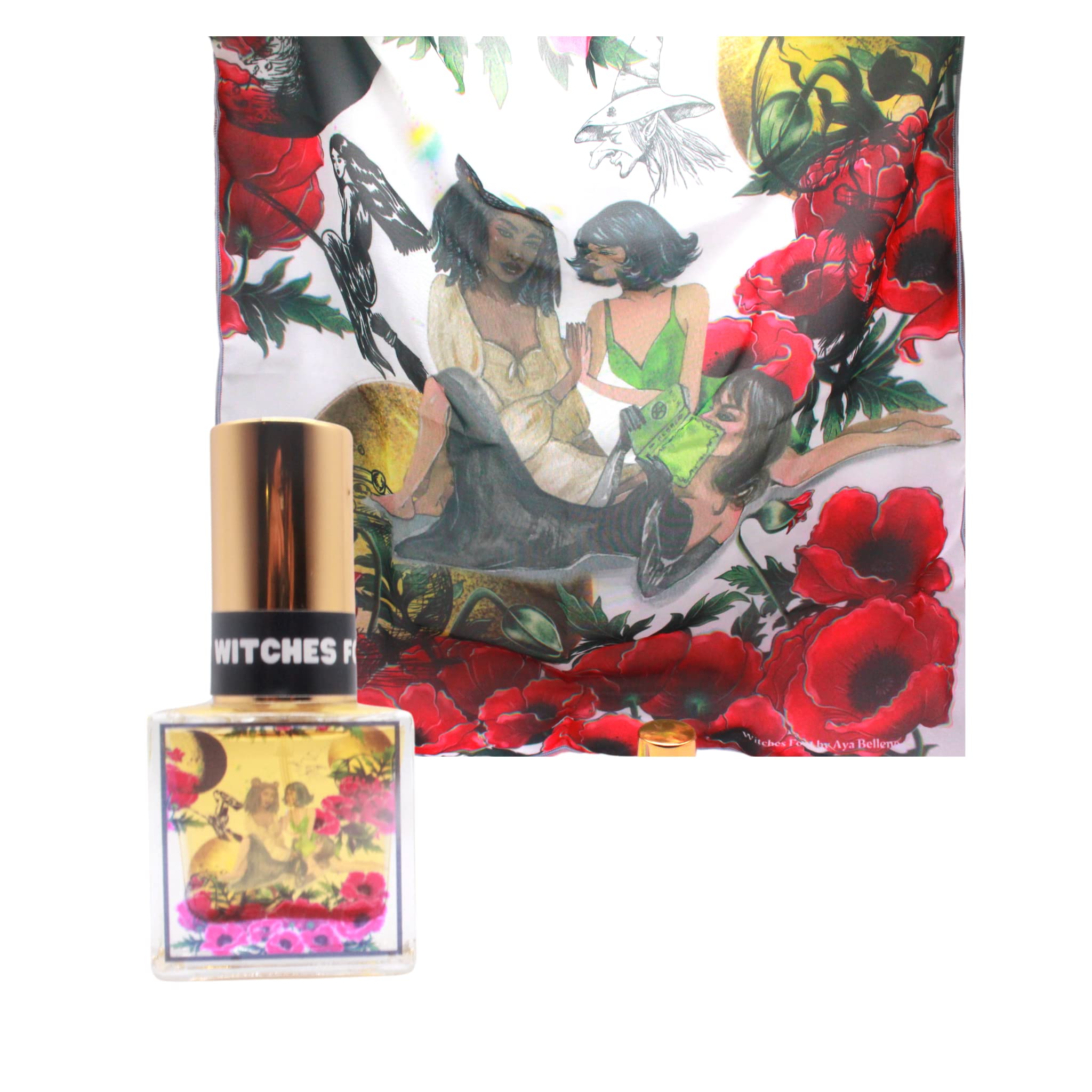 Witch's Foot Perfume with Furoshiki Wrap - Unique Gothic Fragrance for Women, Perfect for Halloween, Cosplay & Dark Aesthetic Lovers