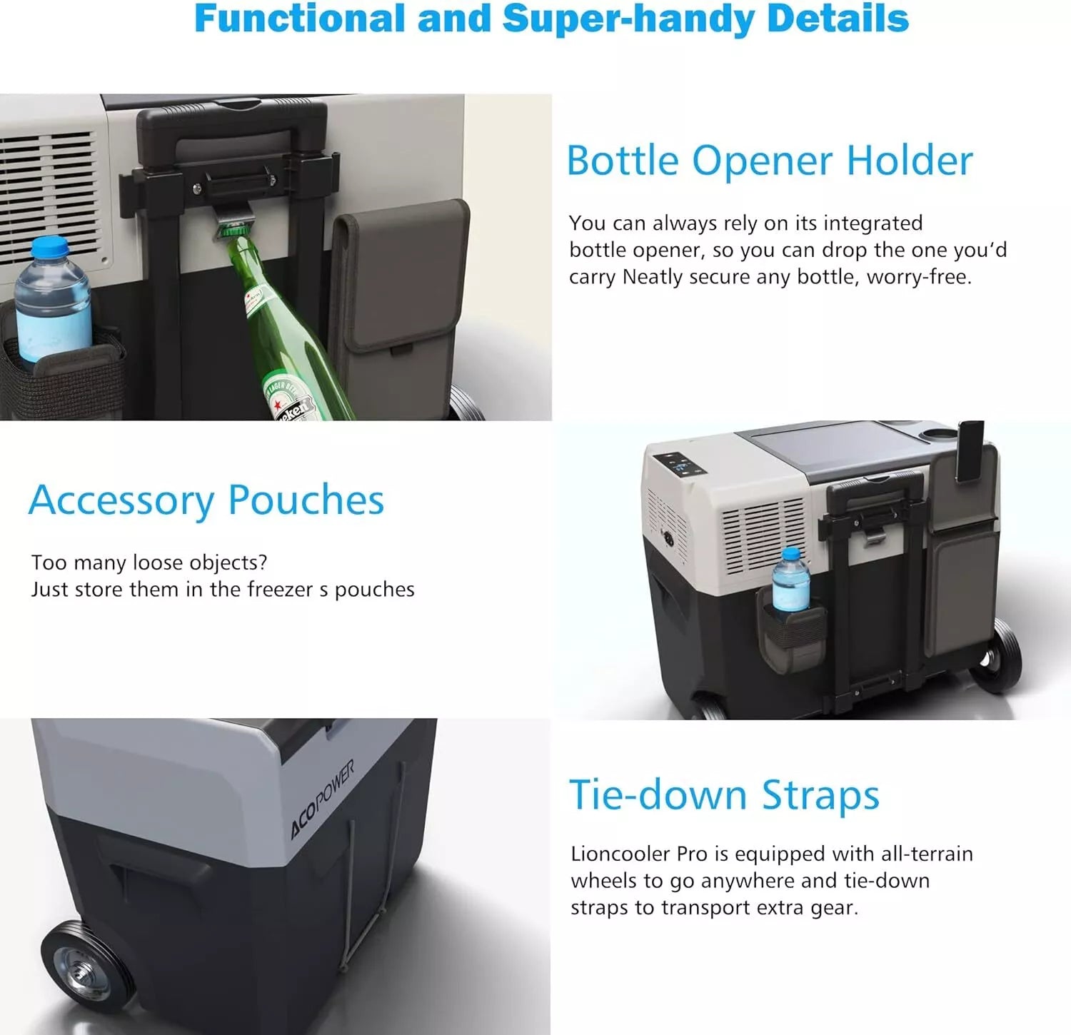 ACOPOWER 40L LiONCooler Smart Pro Portable Fridge - 12V/24V Car Refrigerator, 40 Quart Electric Cooler for Camping, Road Trips, RV, Outdoor Adventures & Home Use