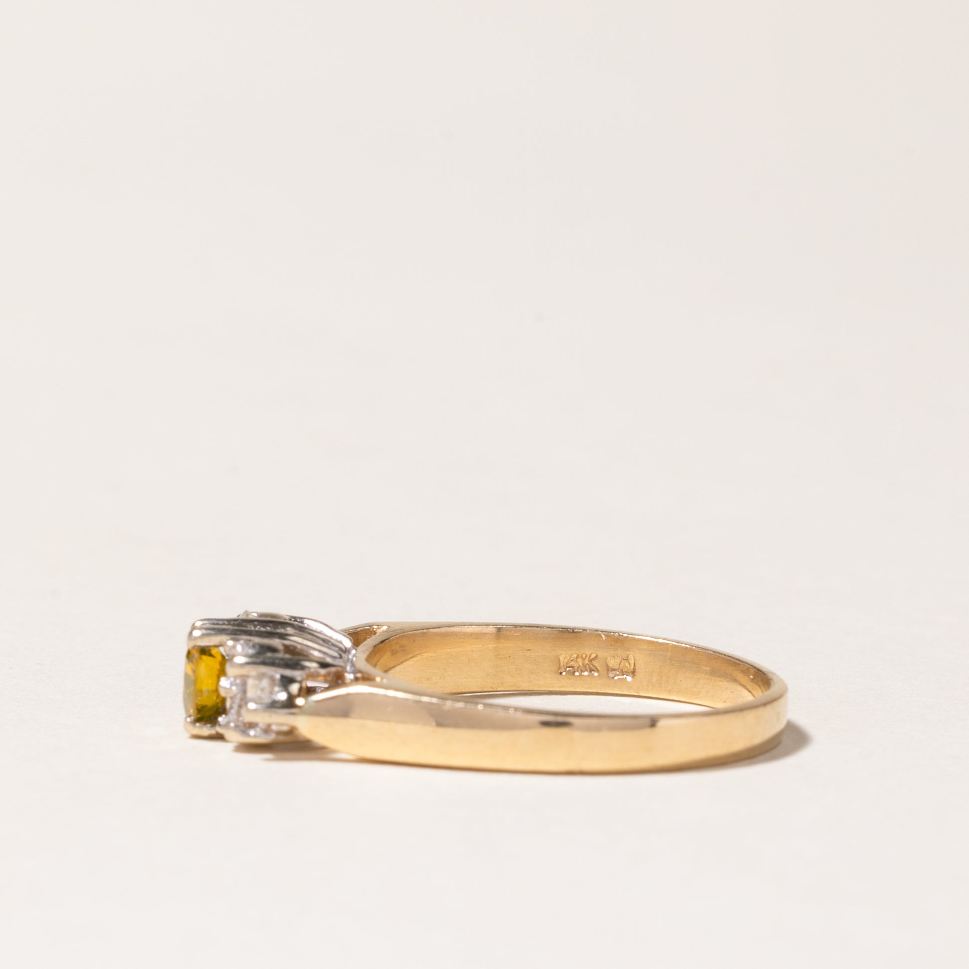 Exquisite 0.28ct Yellow & White Diamond Engagement Ring | 0.24ctw | Size 7.75 | Perfect for Proposals, Anniversaries & Special Occasions