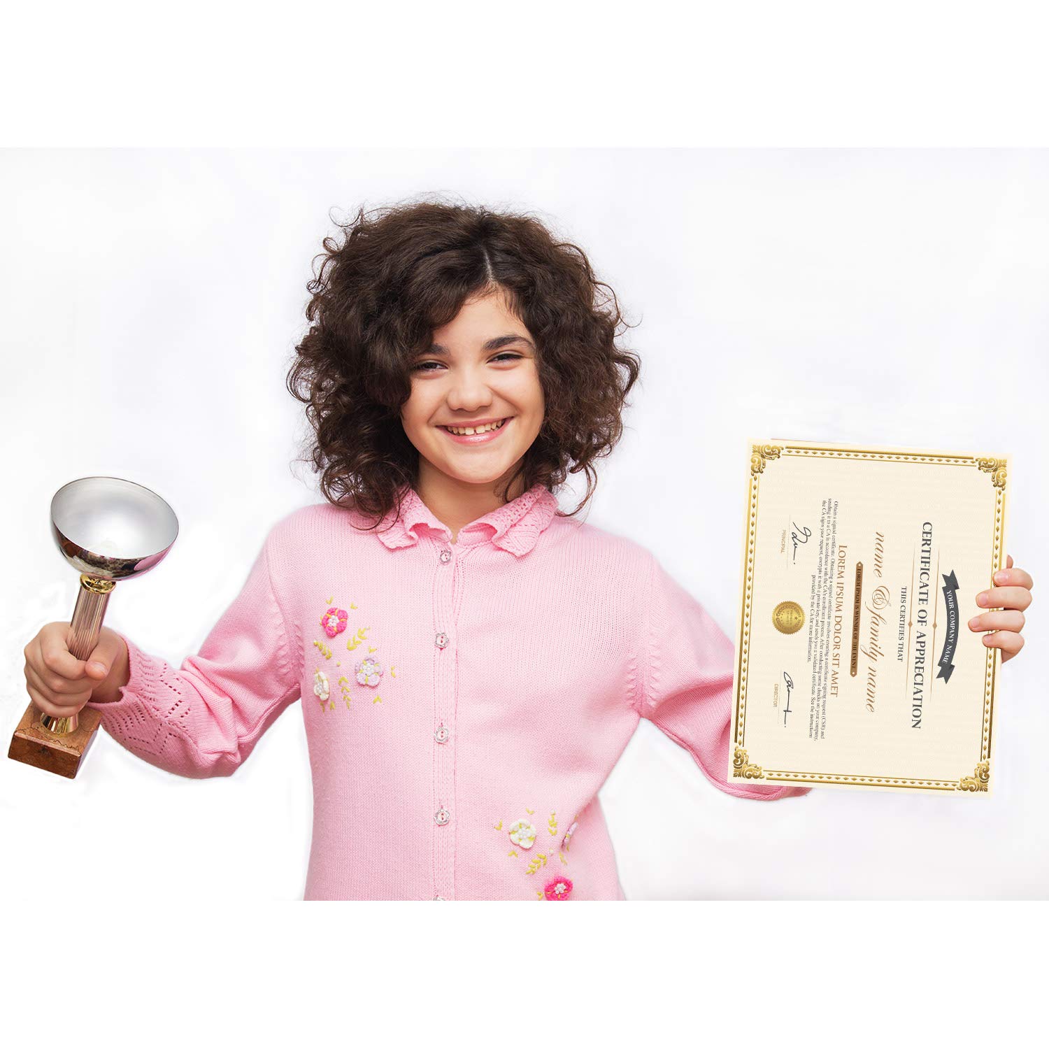 Premium Gold Foil Metallic Border Blank Award Certificates - 11 x 8.5 Inches (120 Sheets) - Laser & Inkjet Printer Compatible - Perfect for Recognition, Appreciation & Achievement Awards - Office, School & Corporate Events