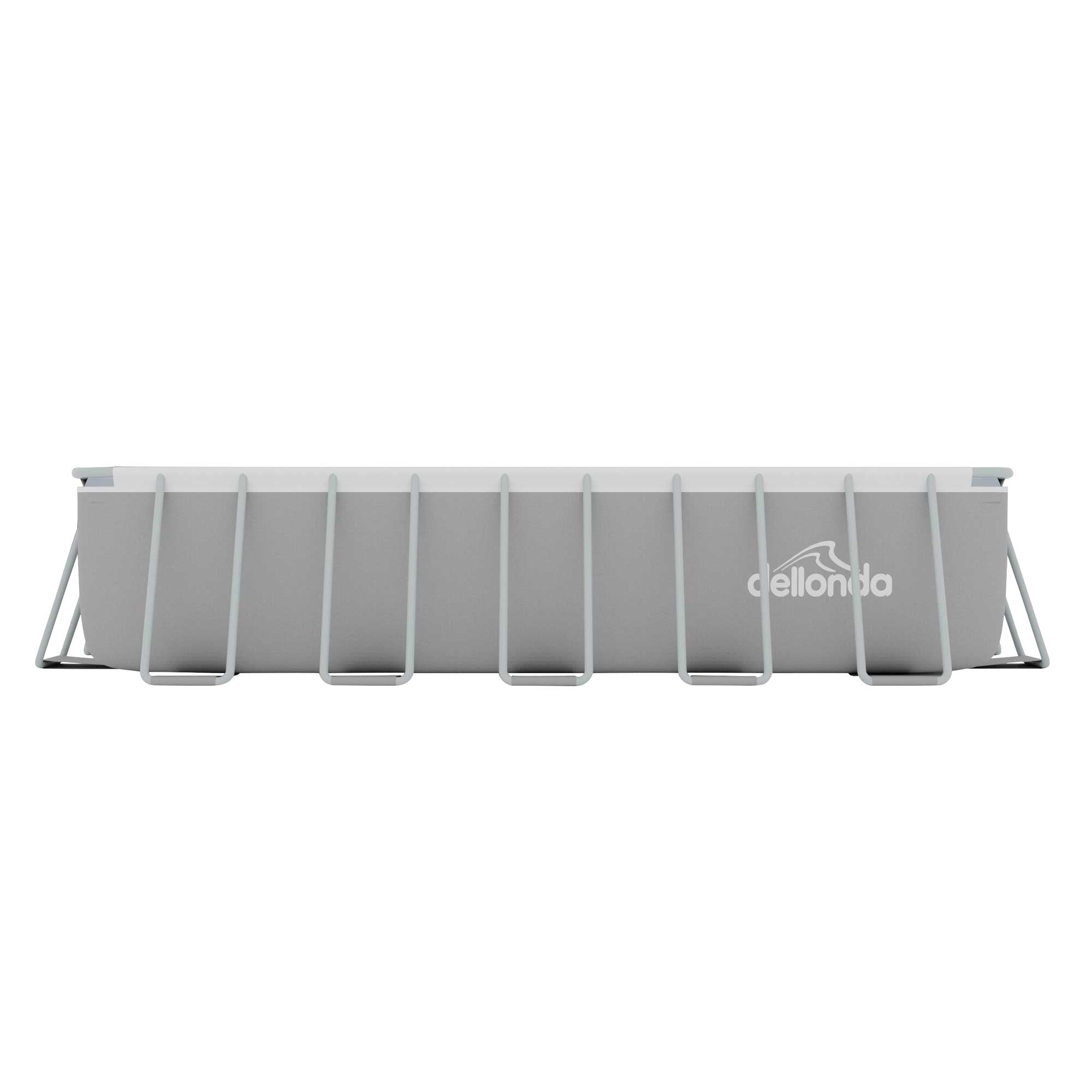 Dellonda 21ft Deluxe Rectangular Steel Frame Above Ground Swimming Pool with Step Ladder & Filter Pump DL150 - Perfect for Backyard Family Fun, Summer Parties & Outdoor Relaxation