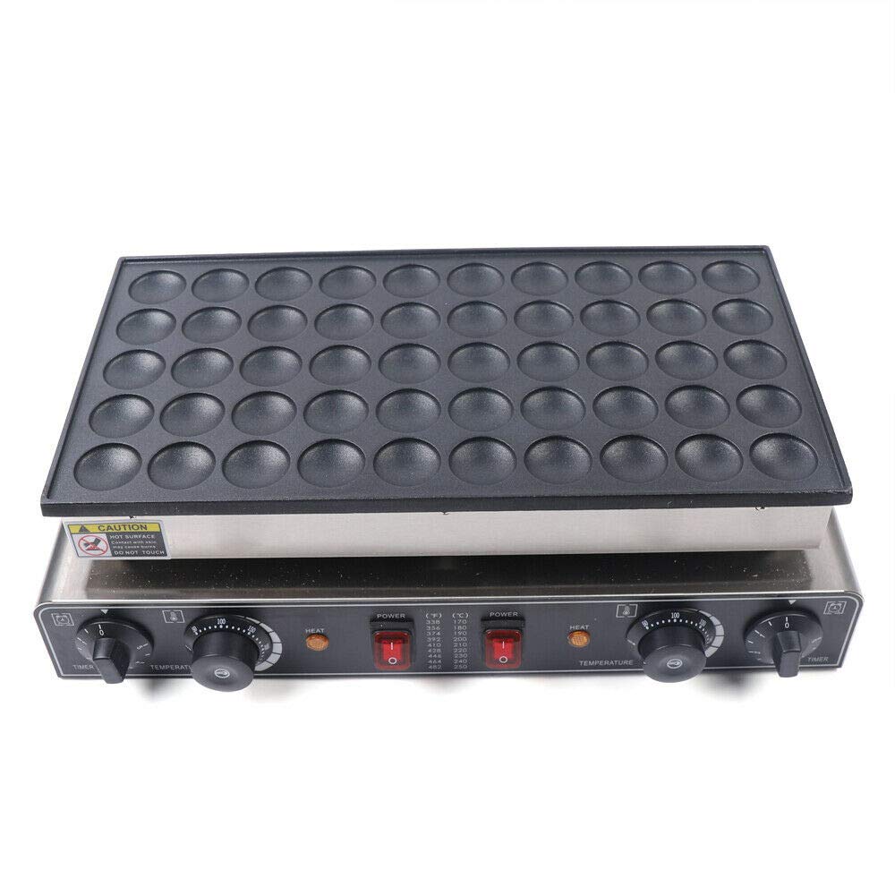 Commercial Dutch Pancake Maker - 50-Hole Electric Griddle for Muffins, Waffles & Dorayaki with Timer & Non-Stick Plates | Perfect for Breakfast Cafes, Food Trucks & Home Cooking (US Stock)