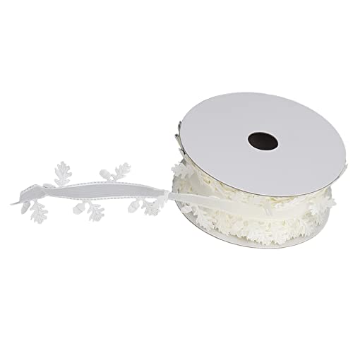 22 Yards Elegant Leaf-Shaped Lace Ribbon - Flexible Polyester Craft Ribbon for Wreath Making, Gift Wrapping & DIY Wedding Decorations