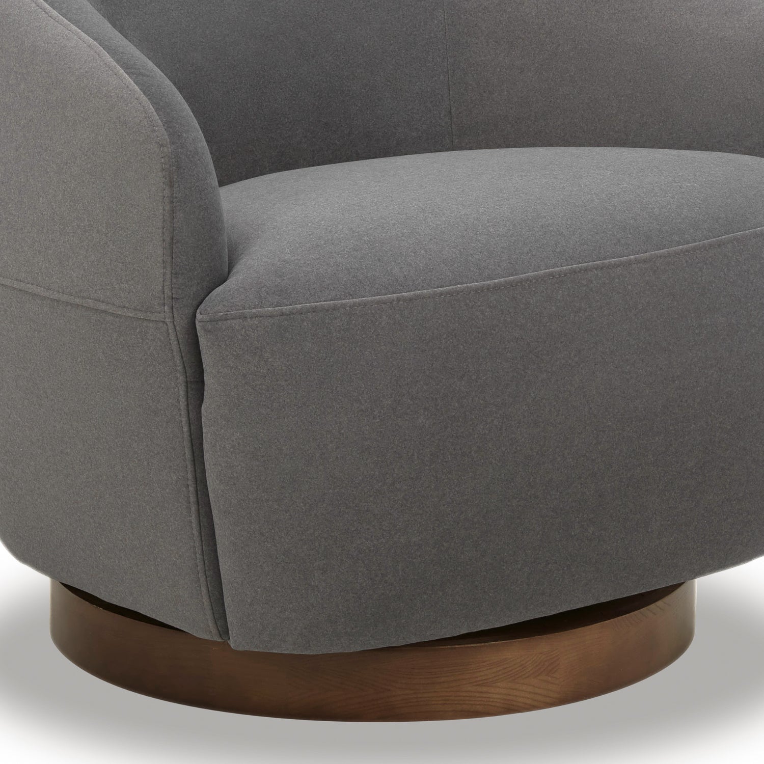 Pod Swivel Lounge Chair - Graphite Matte Velvet Upholstered Modern Accent Chair for Living Room, Bedroom & Office - Perfect for Relaxing, Reading & Lounging