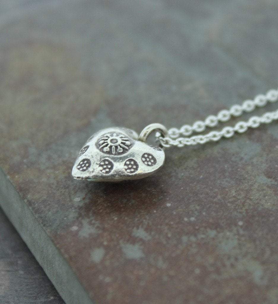 Authentic Hill Tribe Silver Heart Pendant Necklace for Women - Handmade Tribal Jewelry - Perfect for Gifts, Weddings & Boho Fashion
