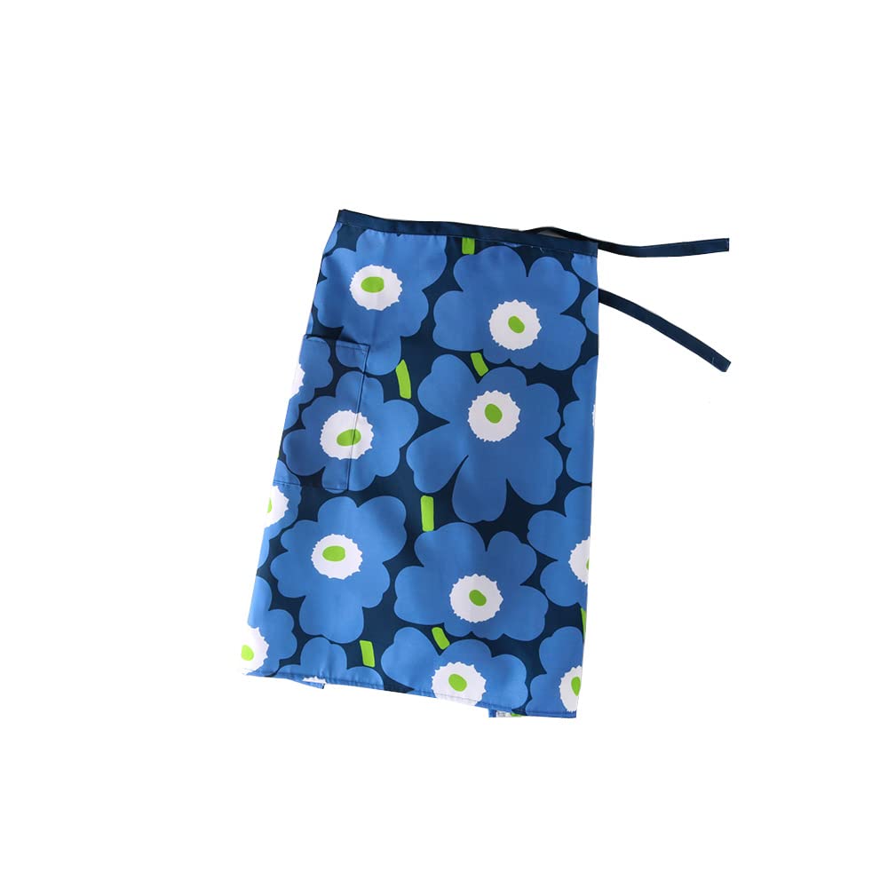 Waterproof Kitchen Apron for Women with Pockets - Floral Design Half Waist Apron - Perfect for Cooking, Baking, Gardening & DIY Crafts