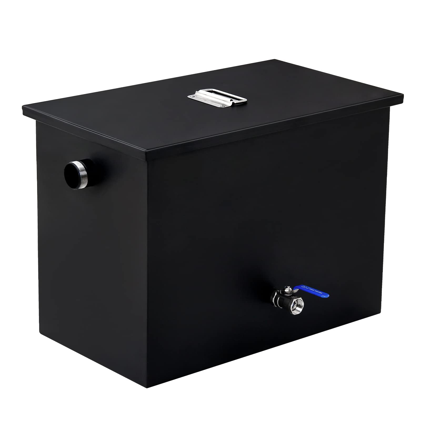 20LBS Commercial Grease Trap - Carbon Steel Under Sink Oil Water Separator with Side Inlet for Restaurant, Factory & Home Kitchen | Heavy-Duty Kitchen Drain Filter for Wastewater Management