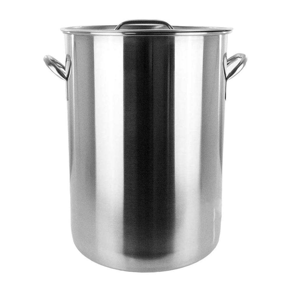 53 Quart Stainless Steel Stock Pot with Strainer Basket - Commercial Grade Stockpot & Fryer (15.5