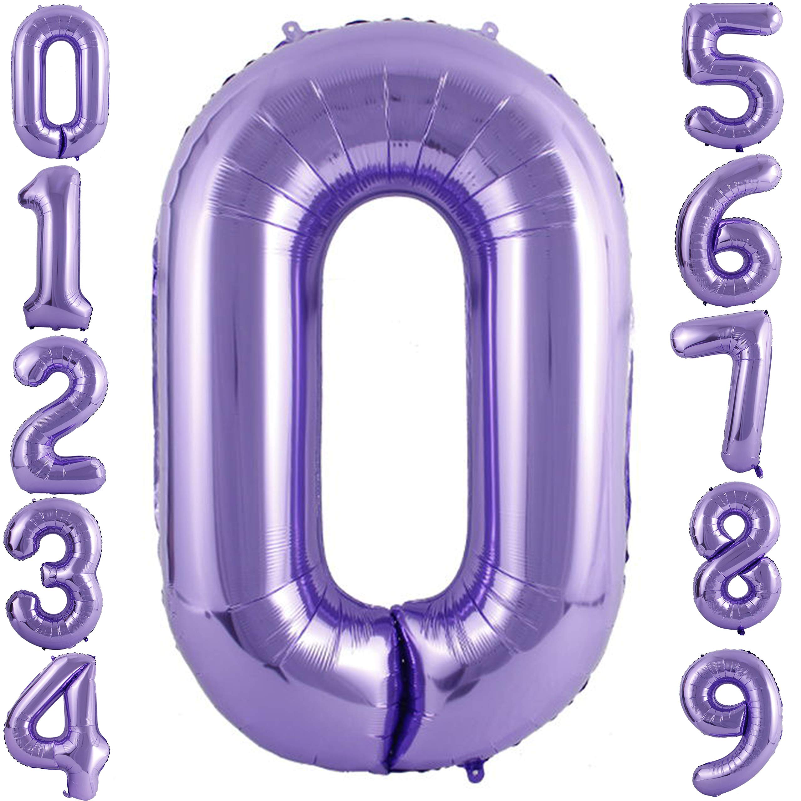 40 Inch Purple Foil Number 0 Balloon - Birthday Party Decorations, Anniversary Celebration, Graduation, Baby Shower & Special Events