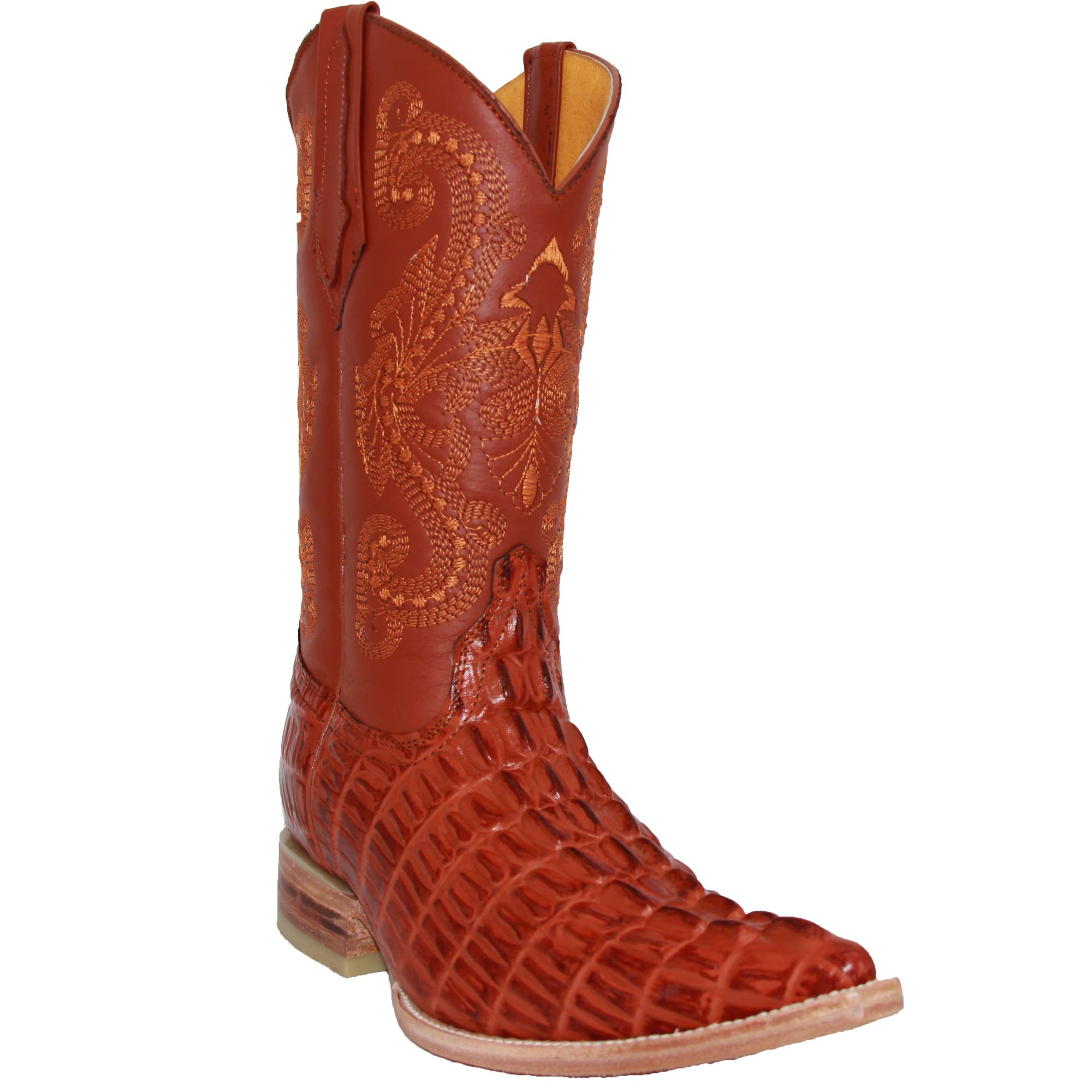 Authentic Men's Leather Cowboy Boots with Alligator Print - Western Style Rodeo Boots for Country Dancing, Horseback Riding & Casual Wear