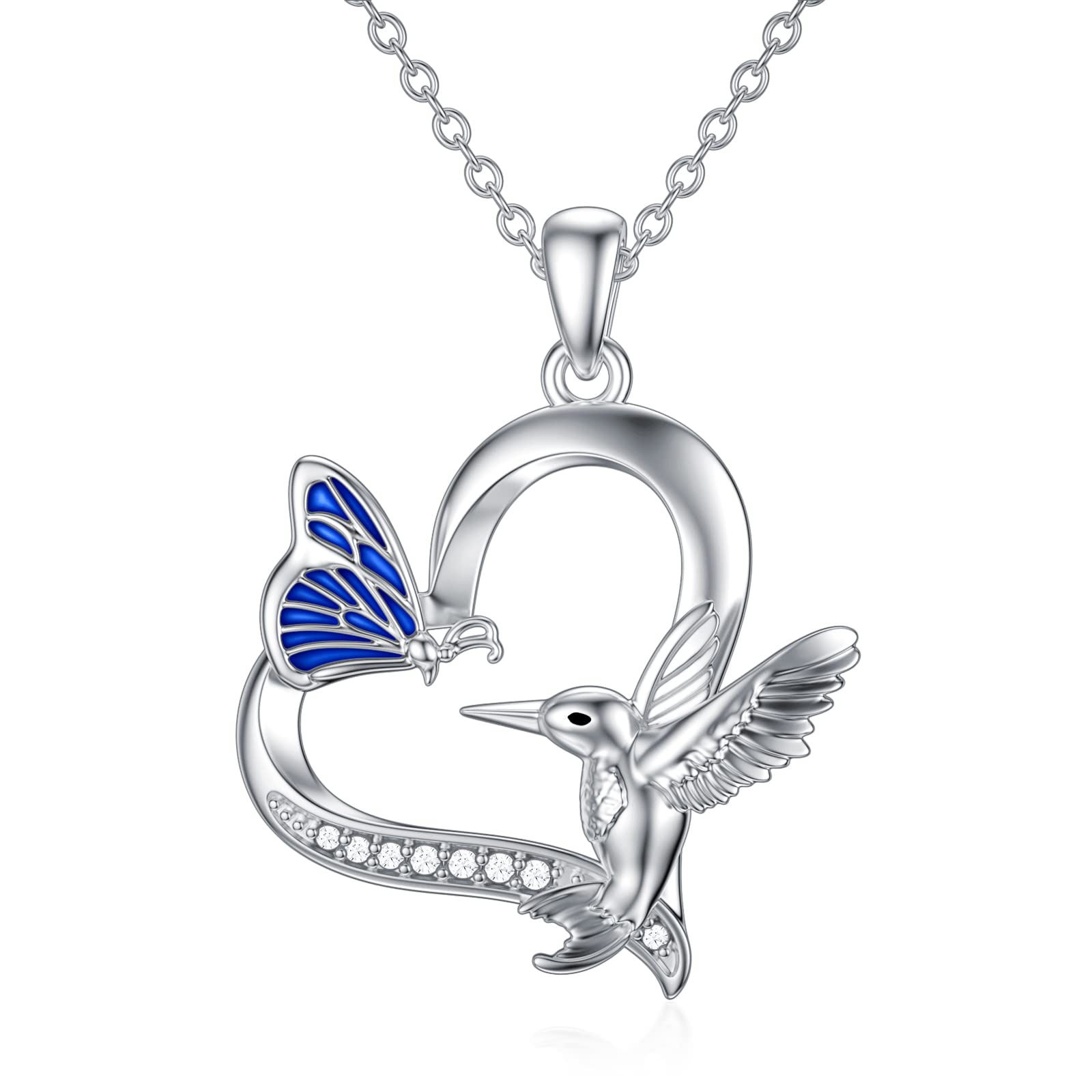 925 Sterling Silver Animal Pendant Necklace - Frog, Hummingbird, Butterfly, Bee, Cat, Elephant, Bunny & Sea Turtle Charms | Elegant Jewelry Gift for Women, Mother, Sister & Friends | Perfect for Birthdays, Anniversaries & Special Occasions