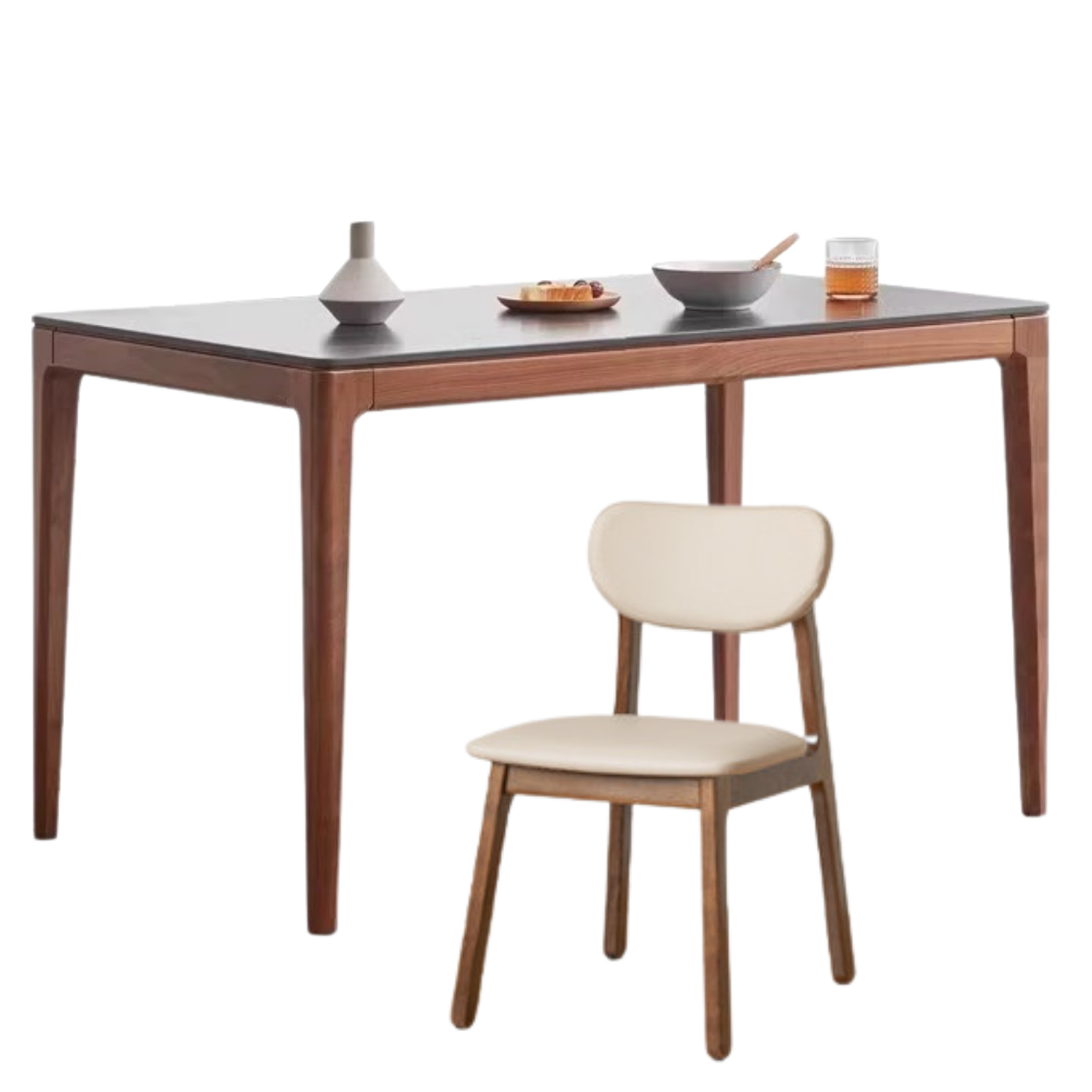 47.2x29.5x29.5 inch /120x75x75 сm / Rich Dark Walnut Color top black color /Black Walnut Dining table + chairs 4