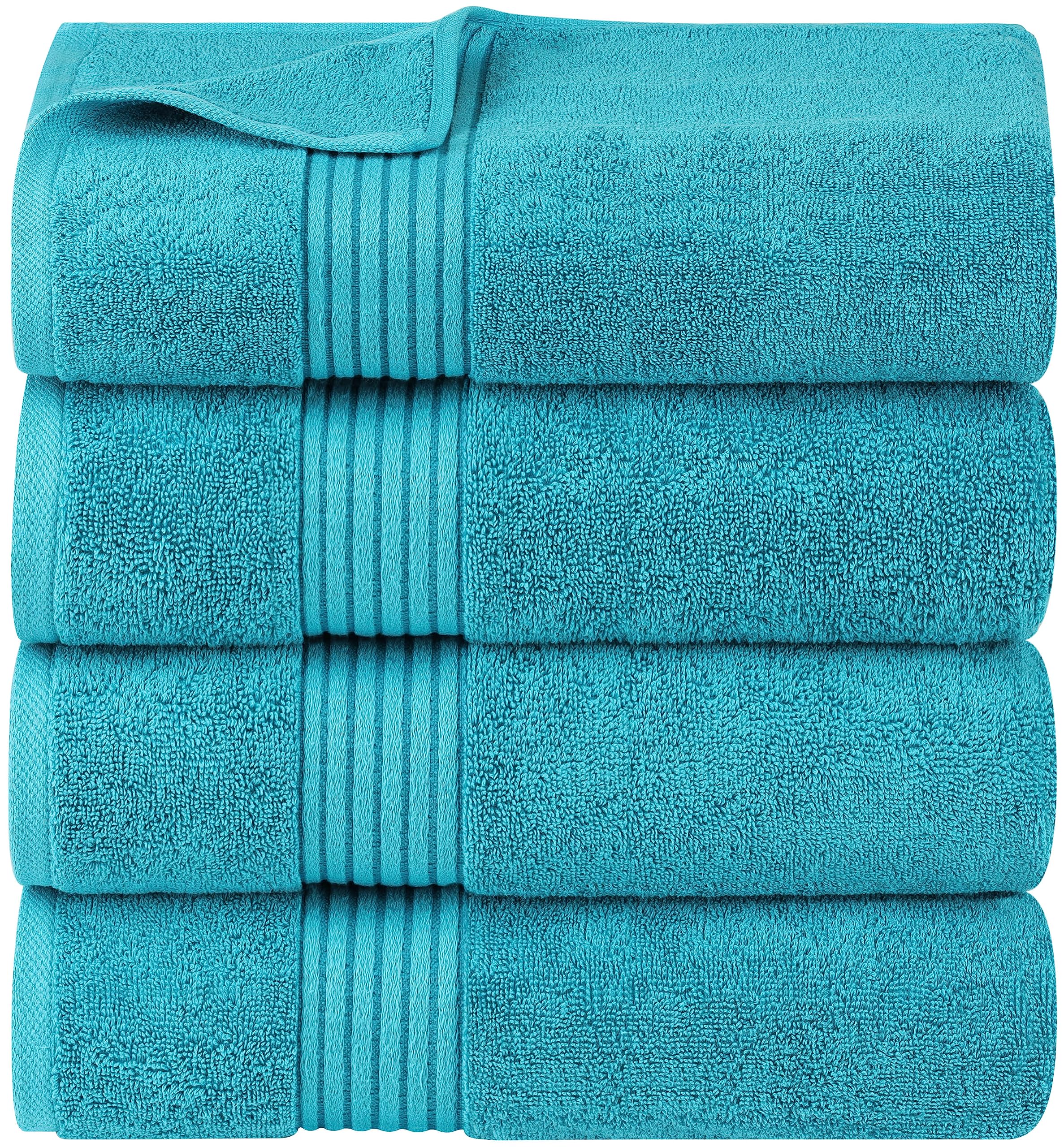 Utopia Towels 4-Pack Bath Towels Set - 27x54 Inches, 100% Ring Spun Cotton, Quick Dry & Highly Absorbent, Ultra Soft - Perfect for Bathroom, Spa, Gym & Beach (Turquoise)