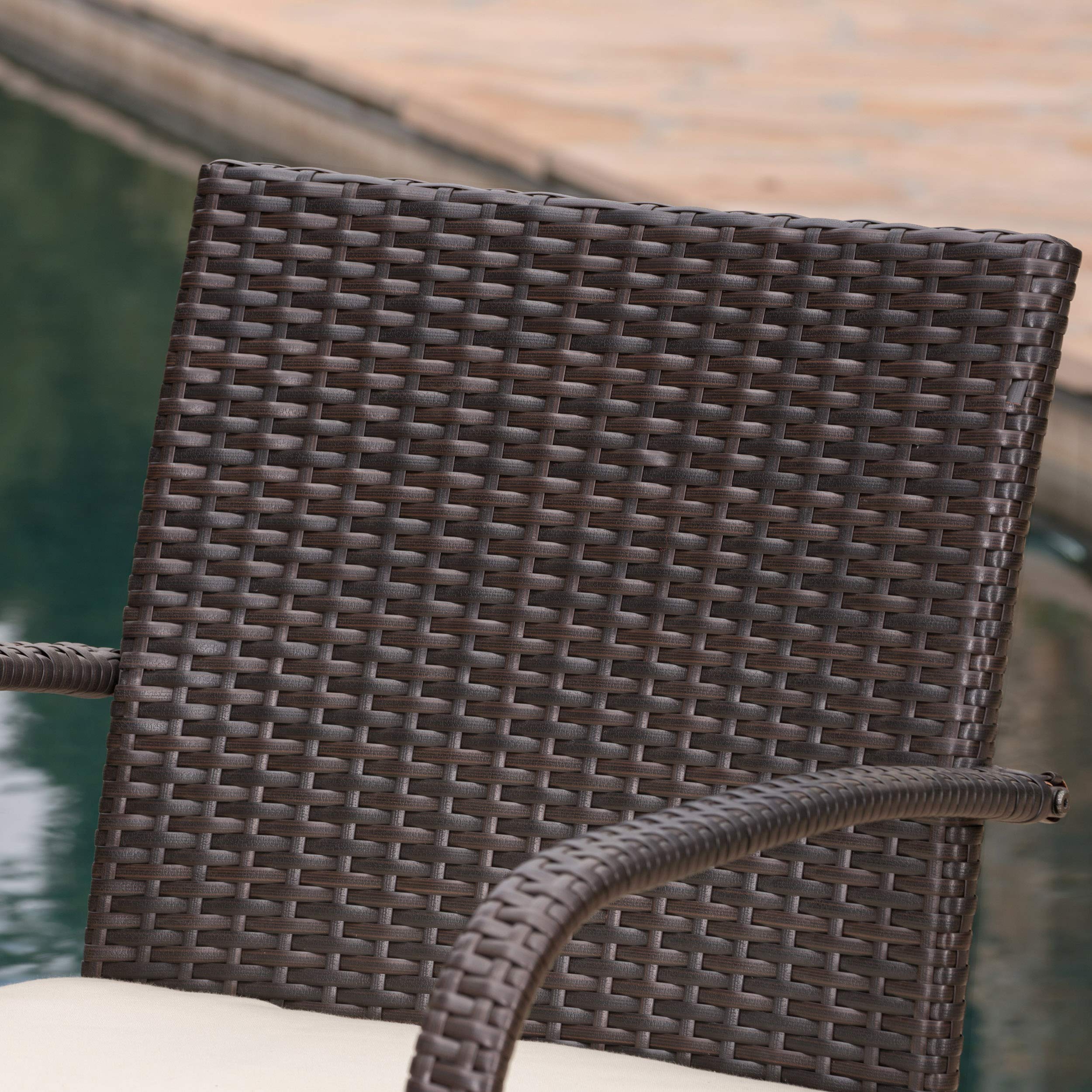 Christopher Knight Home Cordoba Outdoor PE Wicker Dining Chairs Set of 2 - Weather-Resistant Multibrown Patio Furniture for Garden, Poolside & Backyard Dining