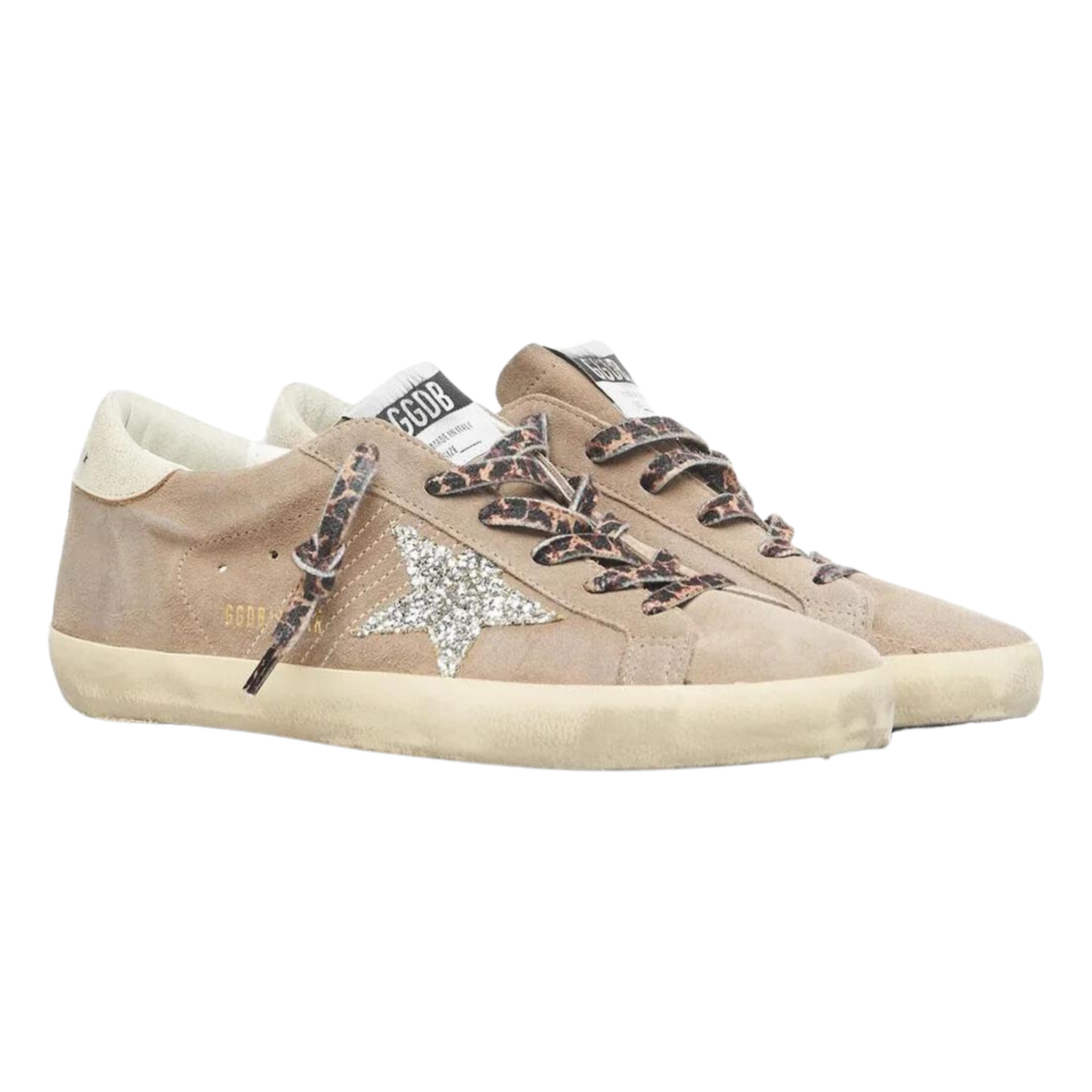 Adidas Brown Suede Superstar Glitter Star Sneakers - Women's Casual Fashion Shoes for Daily Wear & Street Style