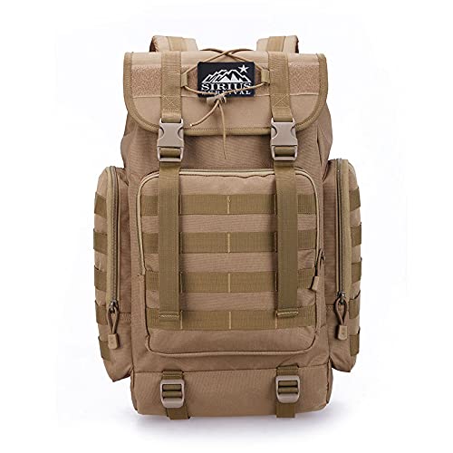 40L Tactical Backpack with MOLLE Webbing - Durable Military Rucksack for Hiking, Camping & Outdoor Adventures (Tan)