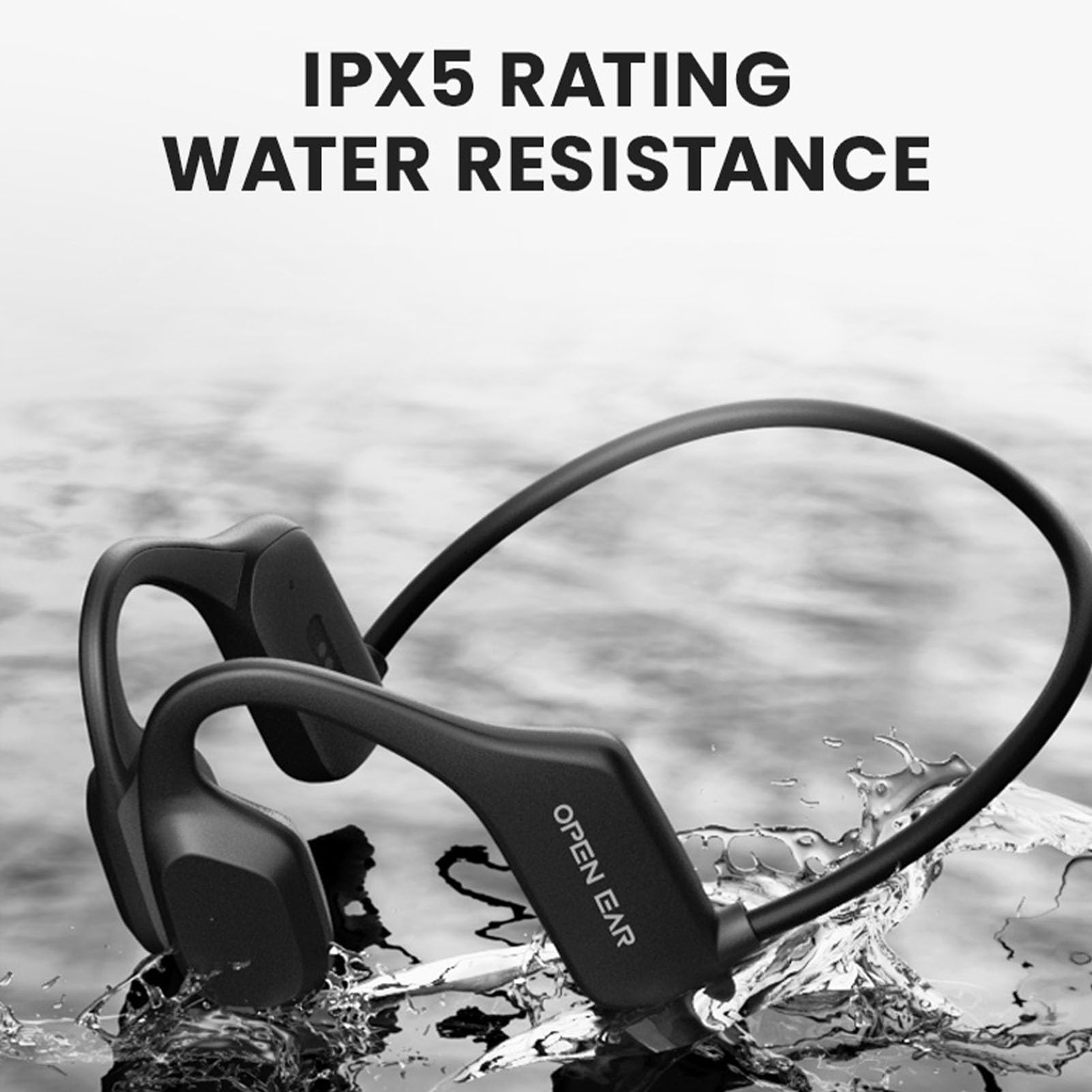 Loluka Open Ear Bone Conduction Bluetooth Headphones - Wireless Sports Headset with Reflective Safety Design, IPX5 Waterproof & Sweatproof for Running, Cycling, Workout - Night Use & Fitness Activities (Blue)