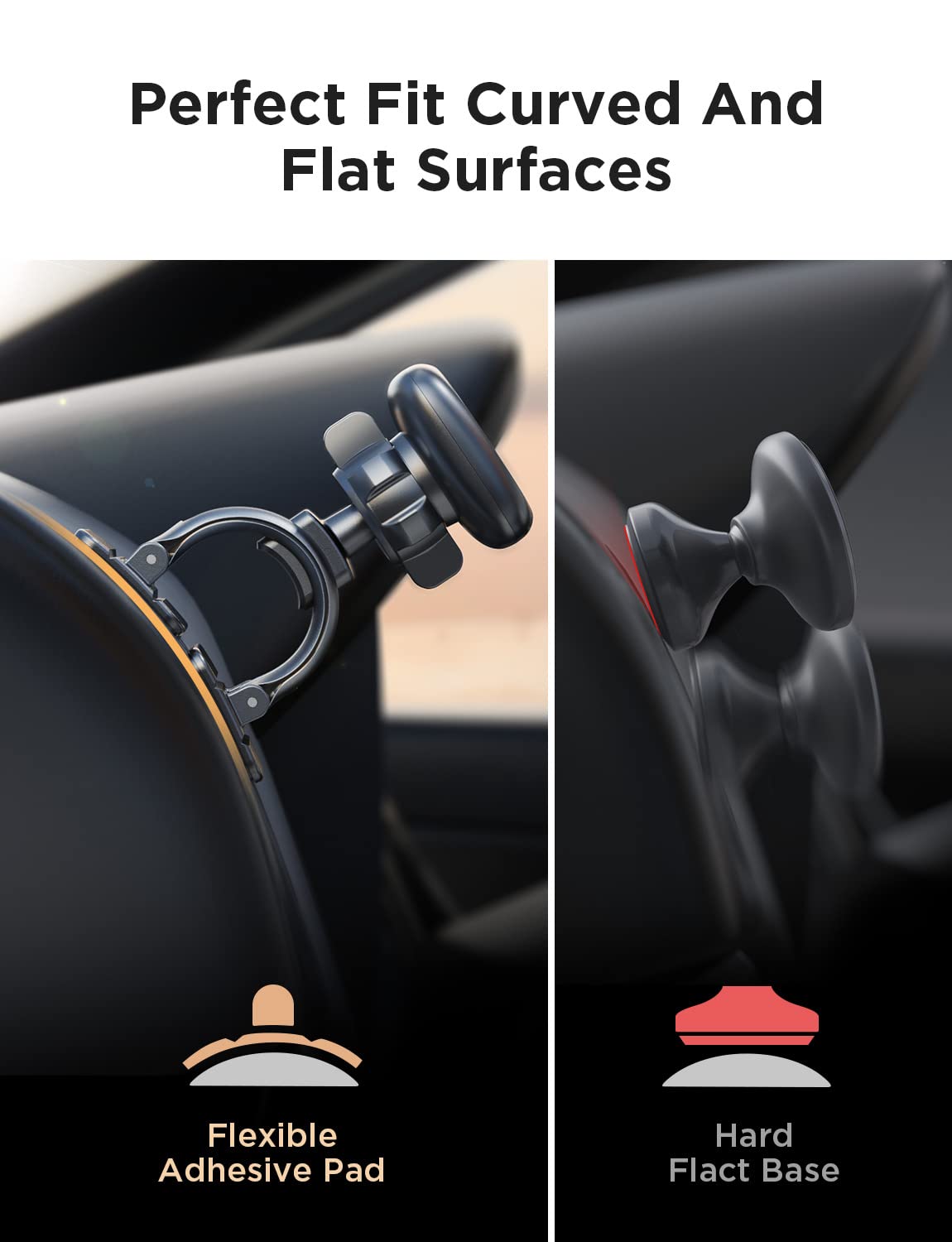 LISEN Magnetic Car Phone Holder with 6 Strong Magnets - Universal Phone Mount for iPhone & All Smartphones - Case Friendly, Replaceable Base, Vent Mount - Perfect for Driving, Commuting & Road Trips (Black)