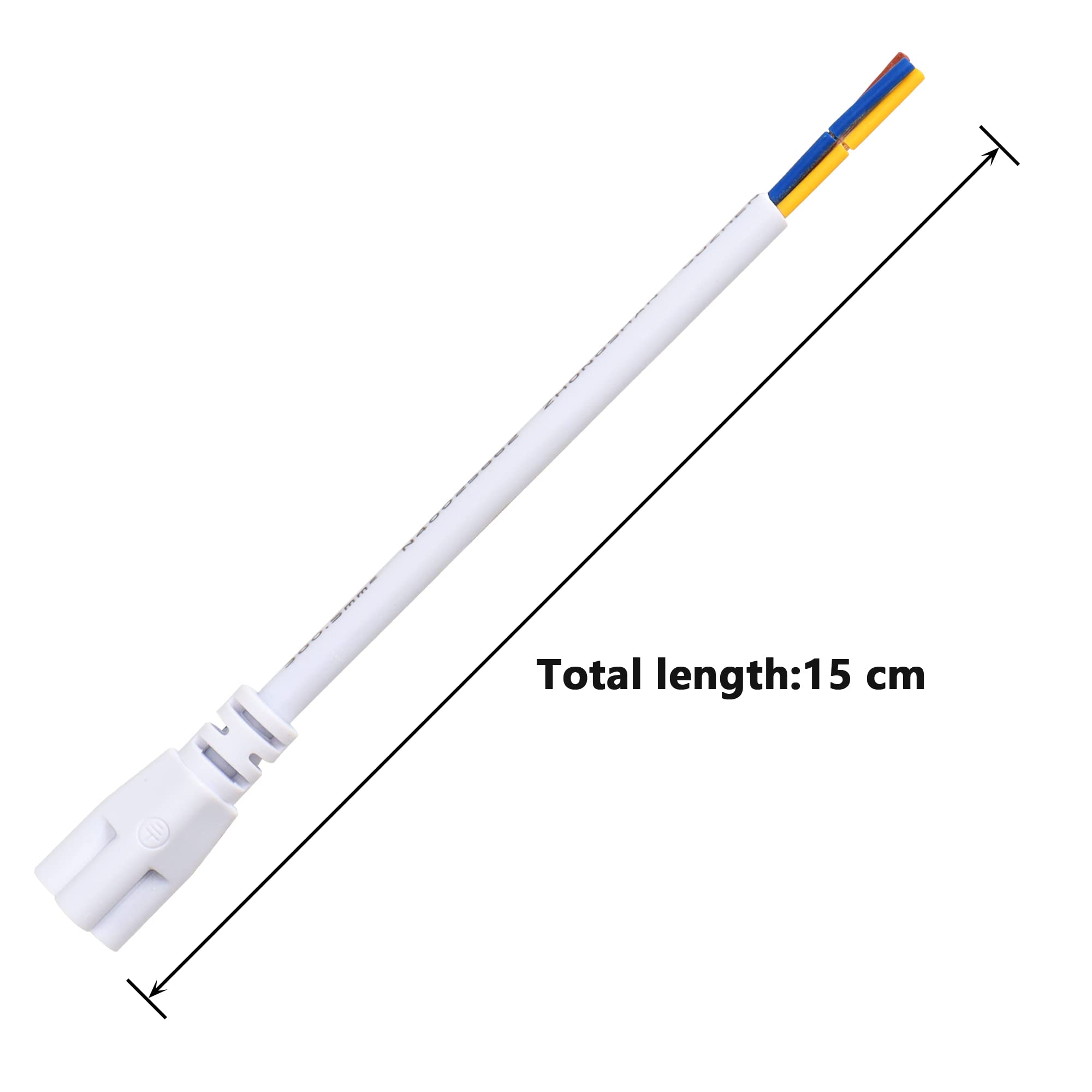 SinLoon 20-Pack T5 T8 LED Tube Light Connector Cables (15cm) - Daylight White Linkable Cords for Ceiling Lights, LED Tube Lamps & Socket Fittings - Perfect for Home, Office & Commercial Lighting Installations