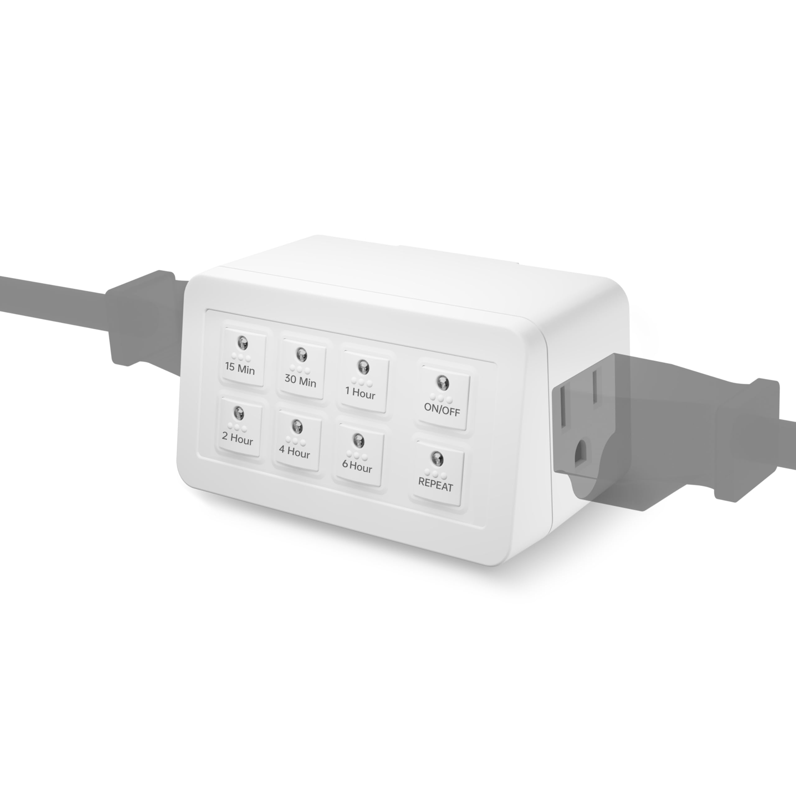 BN-LINK Digital Countdown Timer with Repeat Function - Heavy Duty 15A/1875W ½ HP ETL Listed Outlet Timer for Appliances - Compact Size with 2 Grounded Outlets - Perfect for Home, Office & Holiday Lighting Control