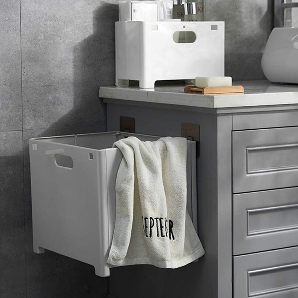 TOPBATHY Collapsible Woven Laundry Basket - Foldable Storage Hamper for Socks, Clothes & Organizing - Perfect for Home, Dorm, Travel & Small Spaces