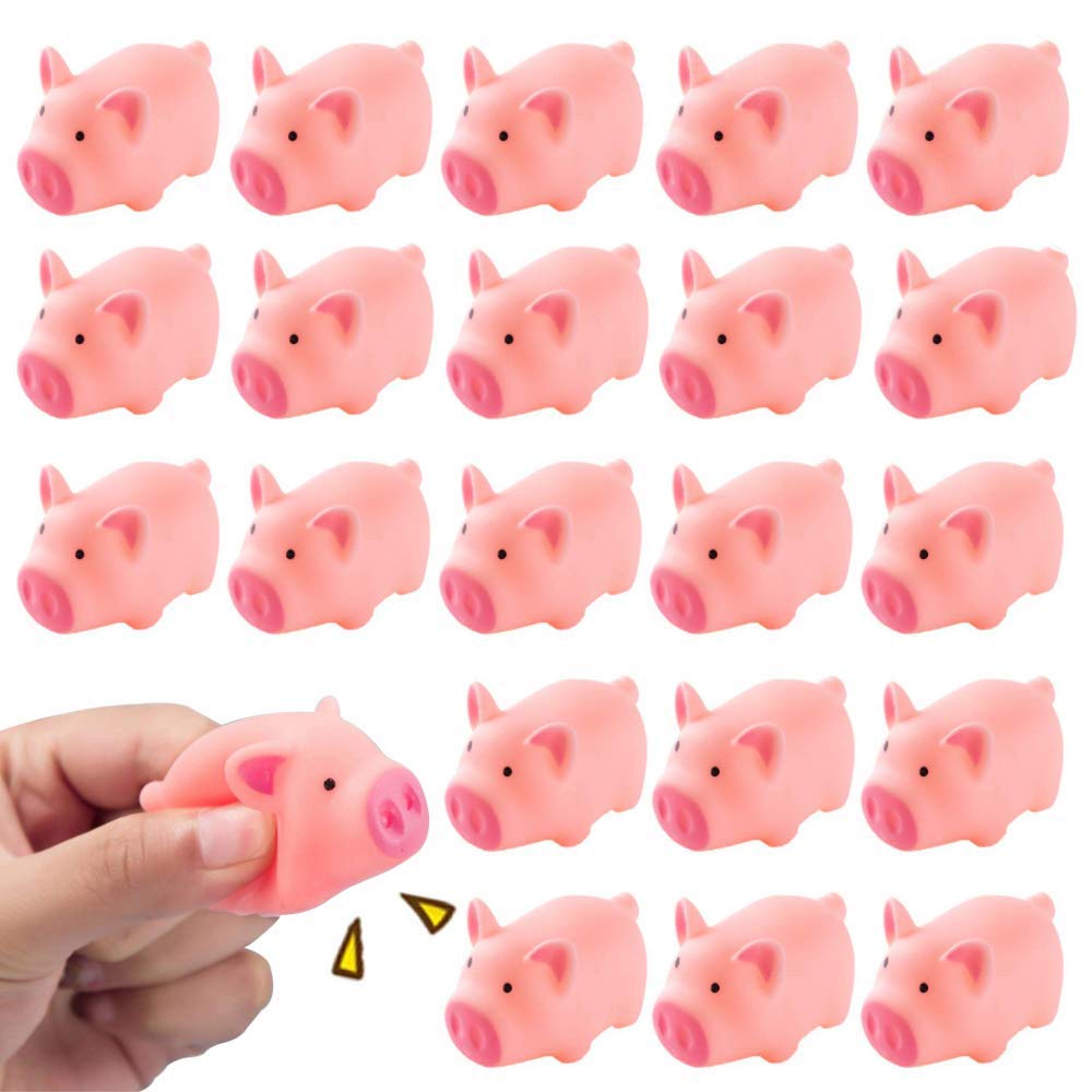 Rubber Pig Bath Toys for Babies - 12 Pack Cute Animal Shower Toys, Baby Bath Time Fun, Shower Decorations & Party Favors for Kids Birthday Gifts - Perfect for Bathtime Play and Baby Shower Decor