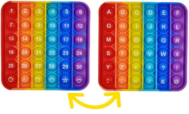 Double-Sided Pop It Alphabet & Numbers Chart - Reversible Educational Math Game Tool for Kids, Sensory Fidget Toy for Stress Relief, ADHD & Anxiety - Perfect for Classroom Learning & Home Schooling (ABC/123)