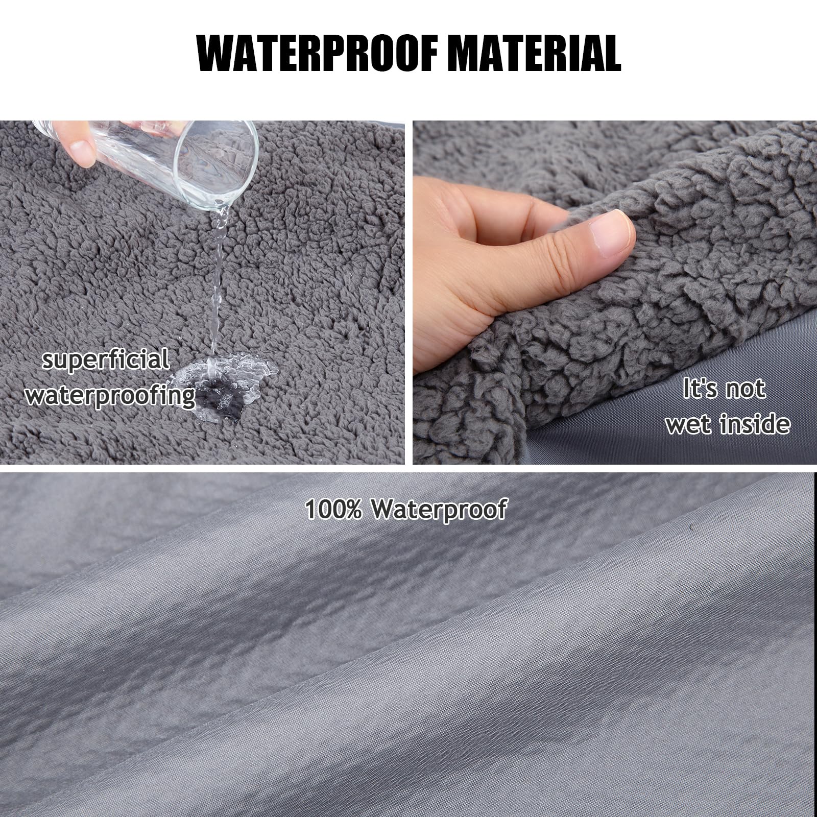 Waterproof Dog Bed Cover with Zipper - Washable Oxford Pet Crate Pad Replacement (20x30x6 Inches, Gray) for Easy Hair Removal - Perfect for Crates, Kennels & Indoor Dog Beds