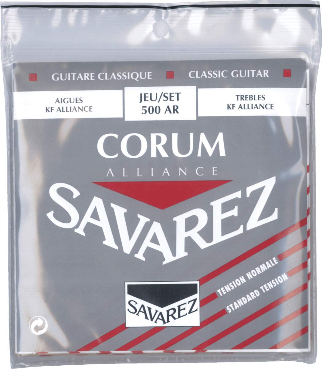 Savarez 500AR Alliance Corum Normal Tension Classical Guitar Strings - Premium Nylon Strings for Warm Tone & Playability - Perfect for Classical, Flamenco & Fingerstyle Guitarists