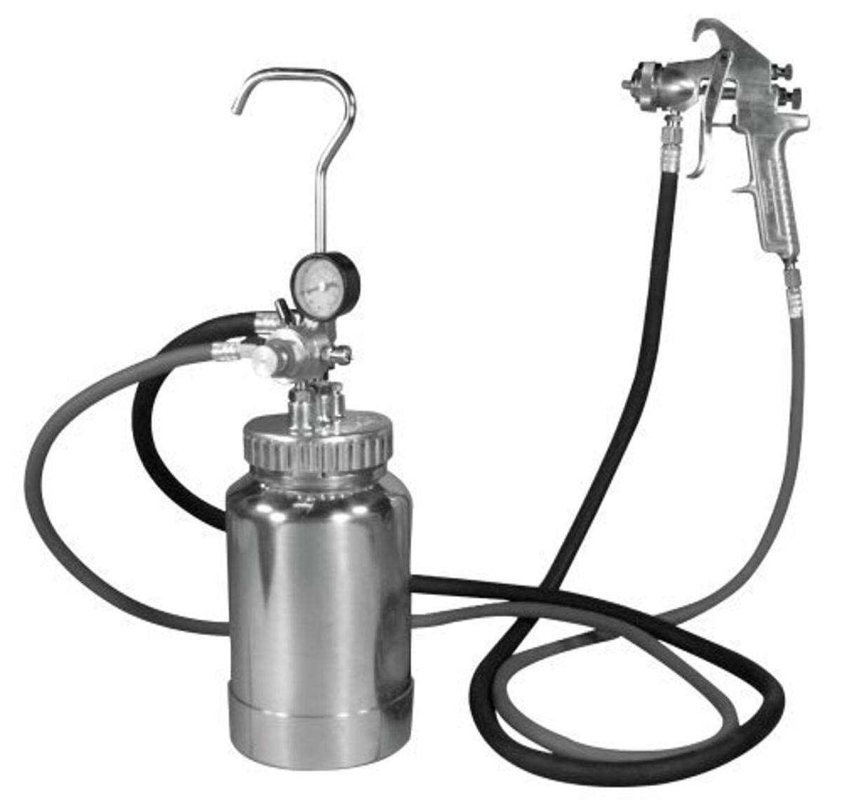 Astro 2PG8S 2 Quart Professional Pressure Pot with Silver Spray Gun & Hose - Perfect for Automotive Painting, Wood Finishing & DIY Projects
