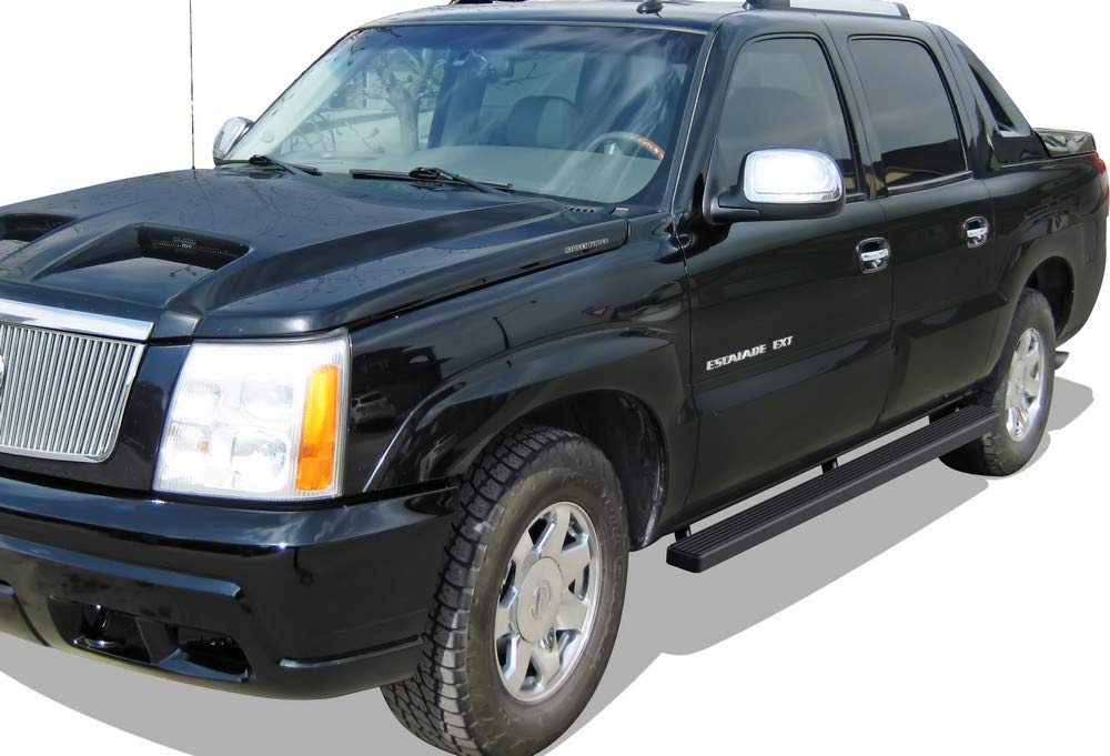 APS Premium 4-Inch Black Running Boards for Cadillac Escalade EXT (2002-2013) - Heavy Duty Side Steps for Easy Access & Off-Road Protection