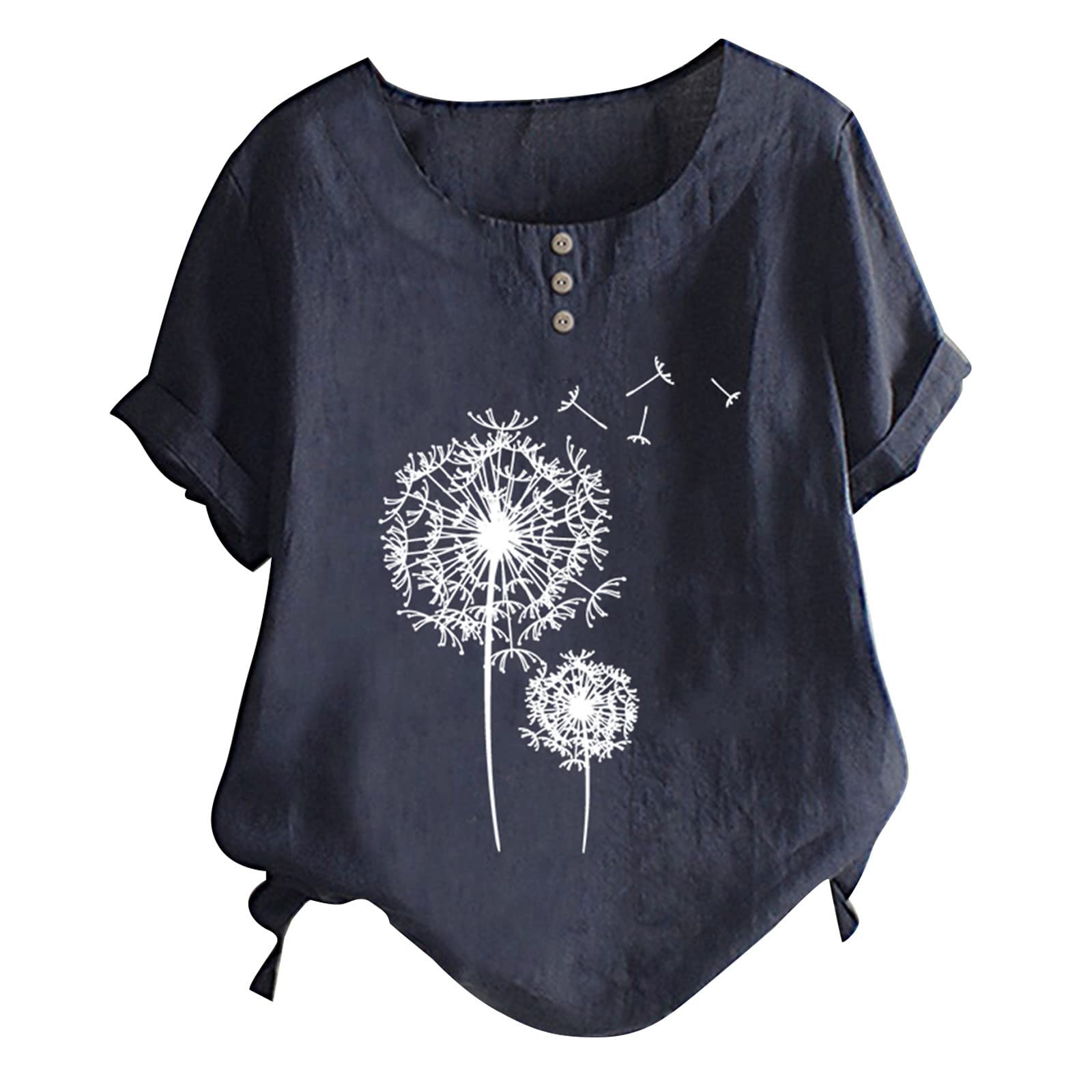 Women's Summer Tops - Stylish V-Neck Short Sleeve Blouse & Casual Loose Tee for Dressy Comfort | Perfect for Beach Outings, Office Wear & Weekend Brunch