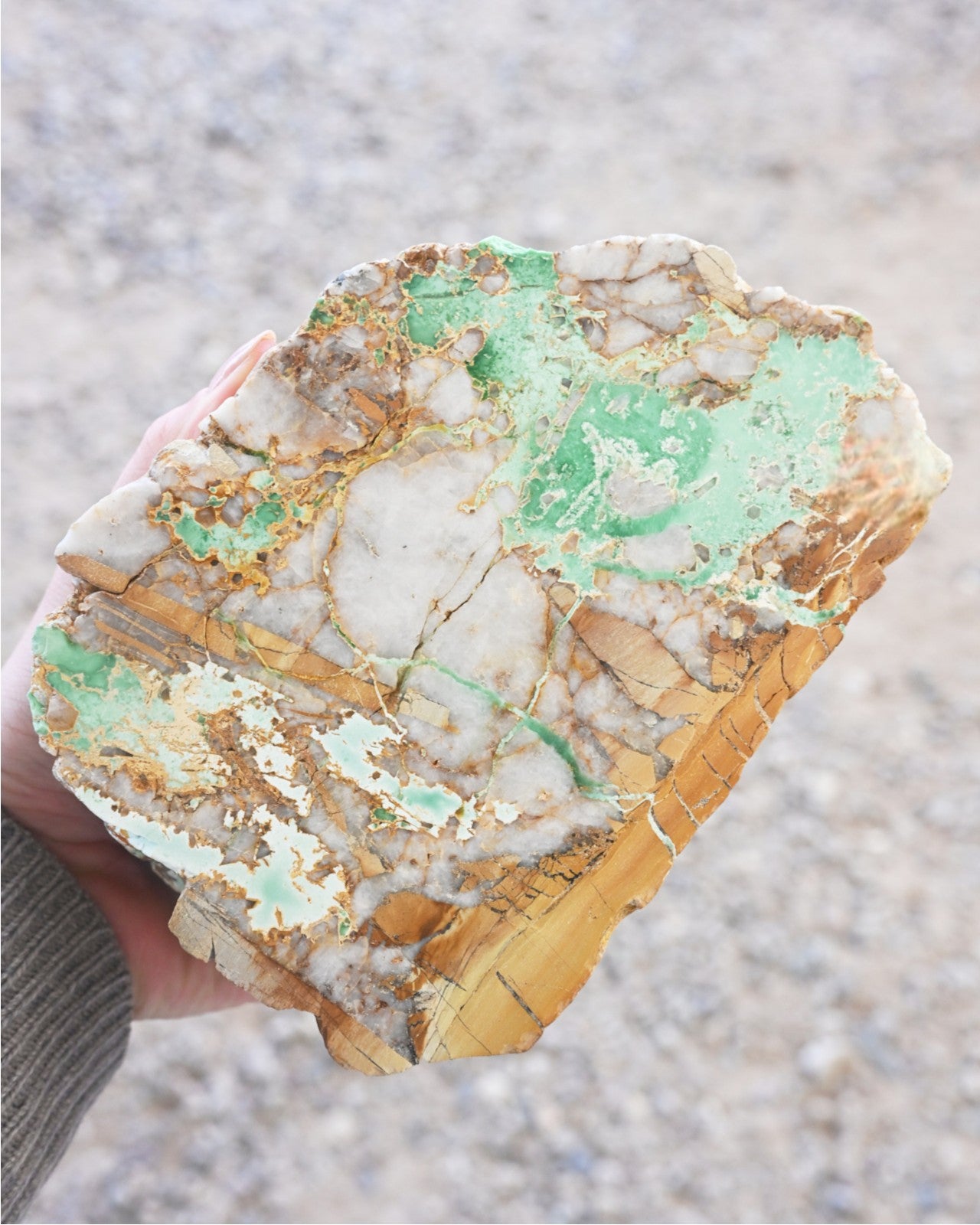 Natural Australian Variscite Stone with Polished Face - 4lbs Raw Crystal Specimen for Jewelry Making, Meditation & Home Decor