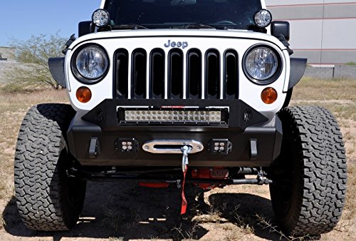 Stealth Fighter Front Bumper for Jeep JK Wrangler (2007-2018) - Heavy Duty Off-Road Replacement Bumper | Perfect for Rock Crawling & Trail Adventures