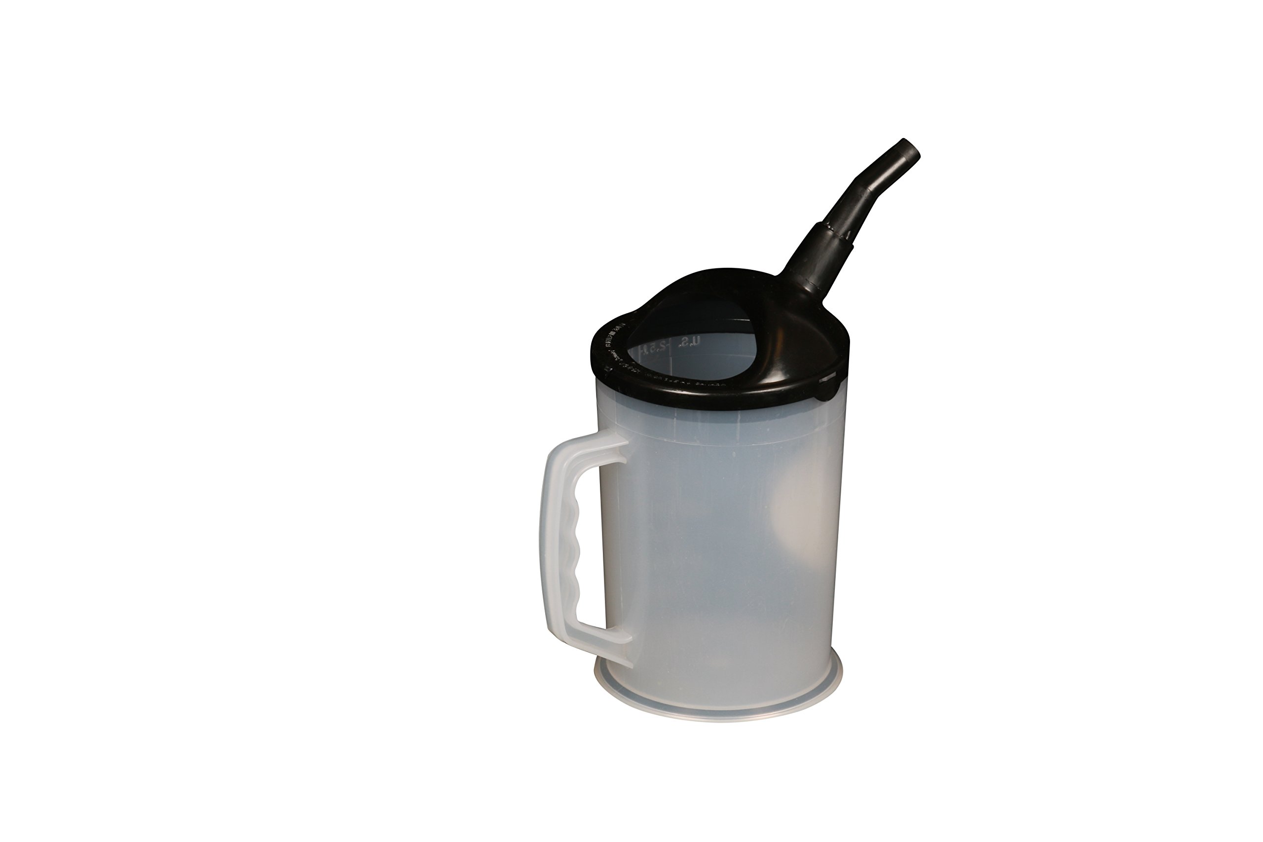 WirthCo 94026 Funnel King Heavy Duty Graduated Measuring Container with Black Spout - 87 oz. Capacity for Automotive Fluids, Cooking Oil, and DIY Projects
