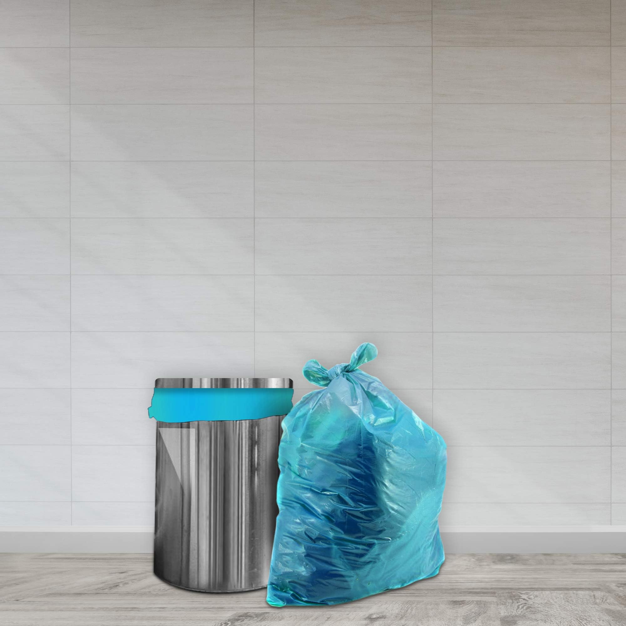 Presto! Large Trash Bags 90 Count (15 Bags x 6 Rolls) | 24x32 Inch Heavy Duty Garbage Bags for Kitchen, Office & Home Use | Blue Dry Waste Disposal Bags | Durable & Leak-Proof
