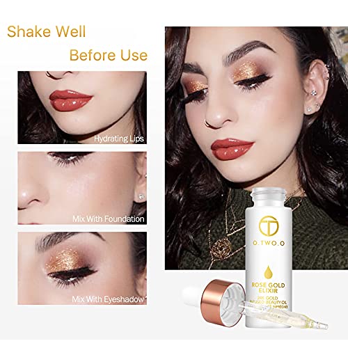 Gold Makeup Primer Oil - Hydrating & Glowing Face Base for Flawless Makeup Application | Perfect for Daily Use, Special Occasions & Photo Shoots
