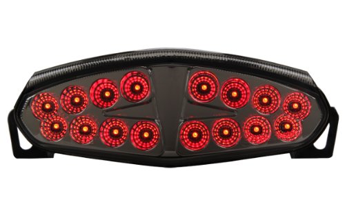 Smoke Lens Sequential LED Tail Lights for 2009-2011 Kawasaki Ninja 650R & ER-6n - High Visibility Brake Lights for Night Riding & Enhanced Motorcycle Safety