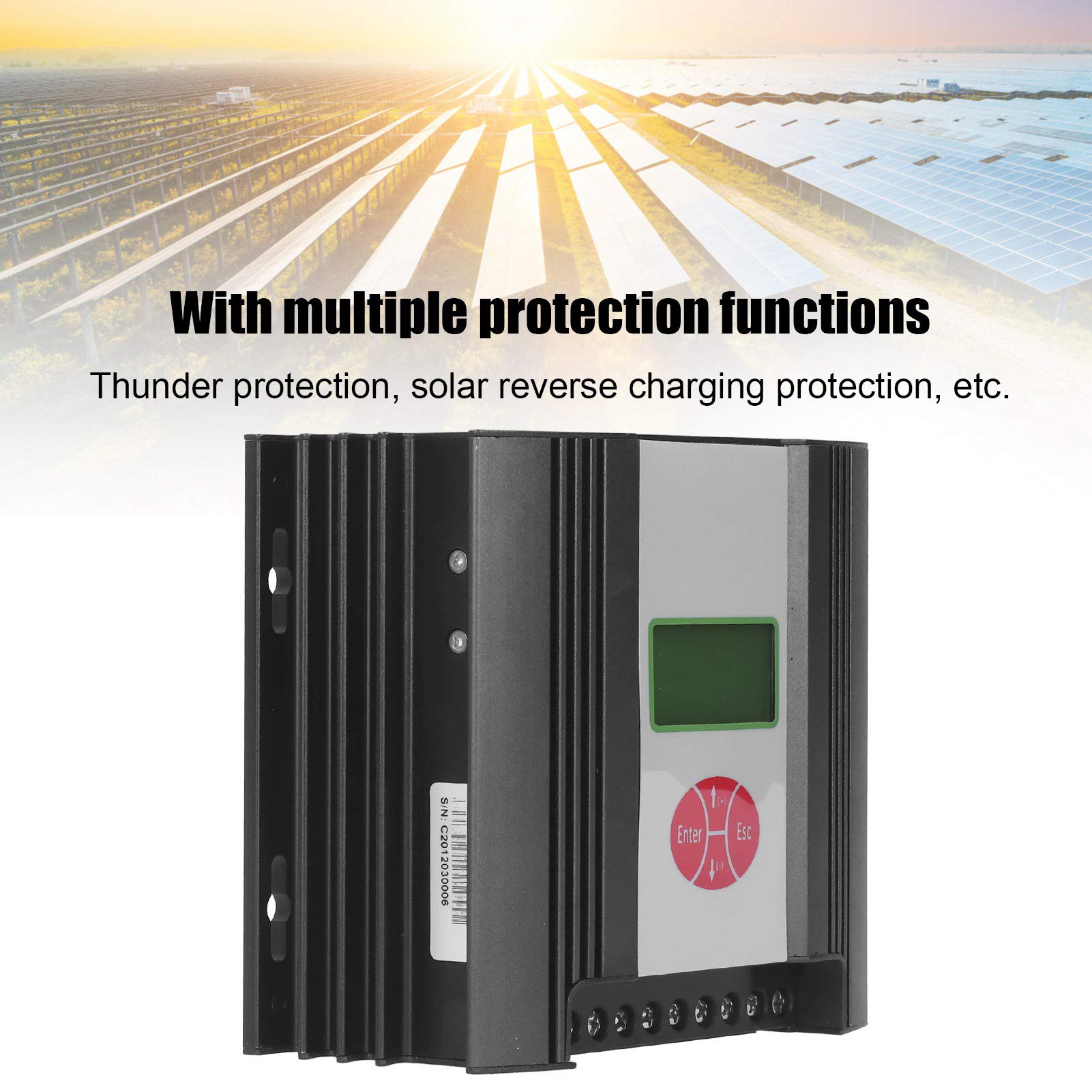 12V/24V Wind Solar Hybrid Charge Controller with LCD Display - MPPT Technology for Efficient Power Regulation - Perfect for Off-Grid Wind Turbine and Solar Panel Systems