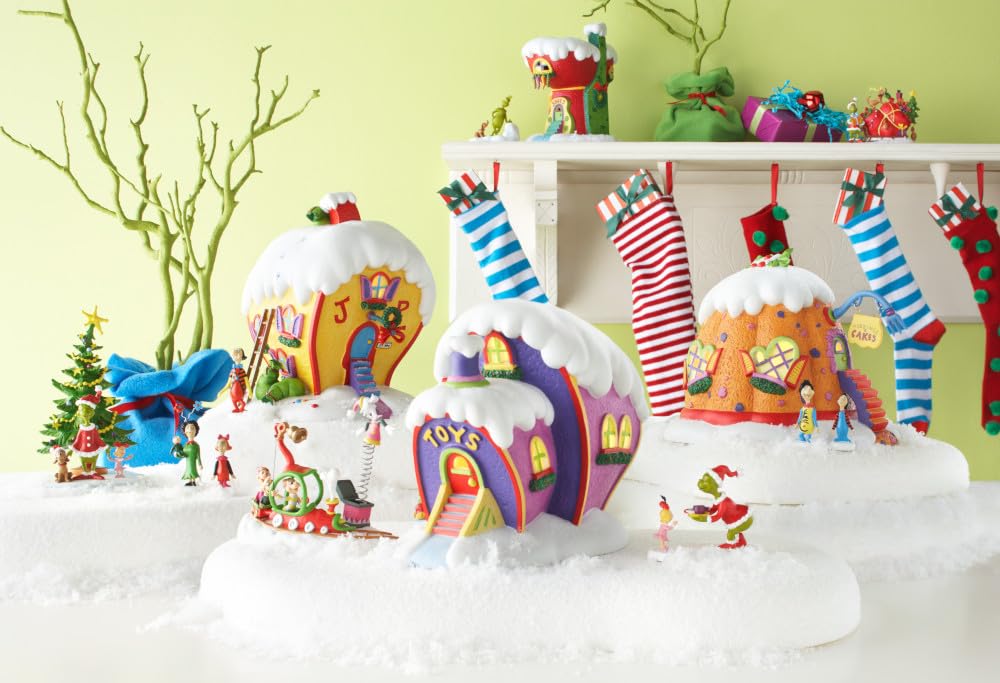 Department 56 Dr. Seuss The Grinch Village Cindy Lou Who's House - LED Lit Christmas Collectible, Hand-Painted Porcelain Holiday Decor (7.48 Inch) - Perfect for Christmas Village Displays, Mantel Decorations & Festive Home Decor