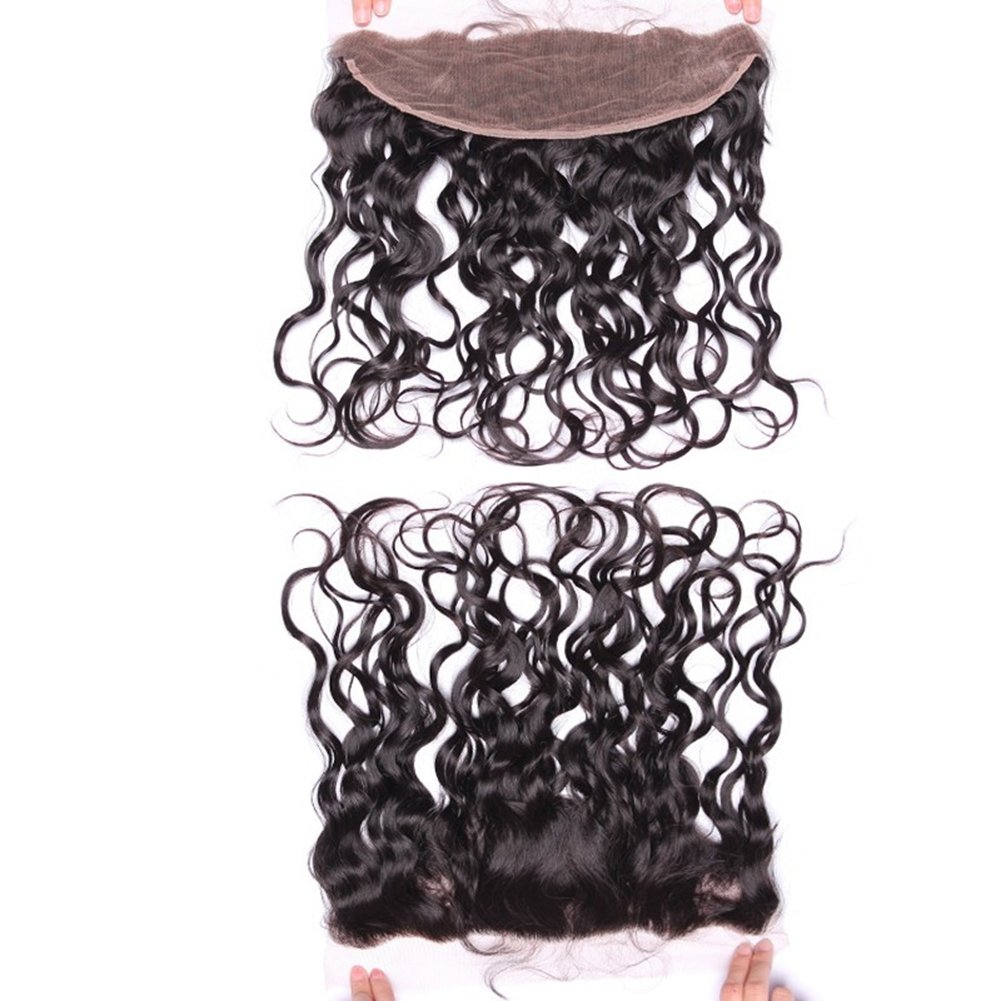 8A Brazilian Human Hair Weave - Water Wave 13x4 Lace Frontal Closure Unprocessed Virgin Hair (16