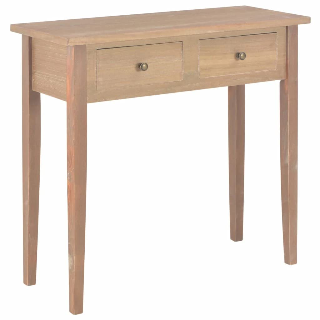 vidaXL Wooden Dressing Console Table - Entryway Hallway Organizer with Storage Rack, Brown/White - Perfect for Bedroom, Living Room & Entryway Organization