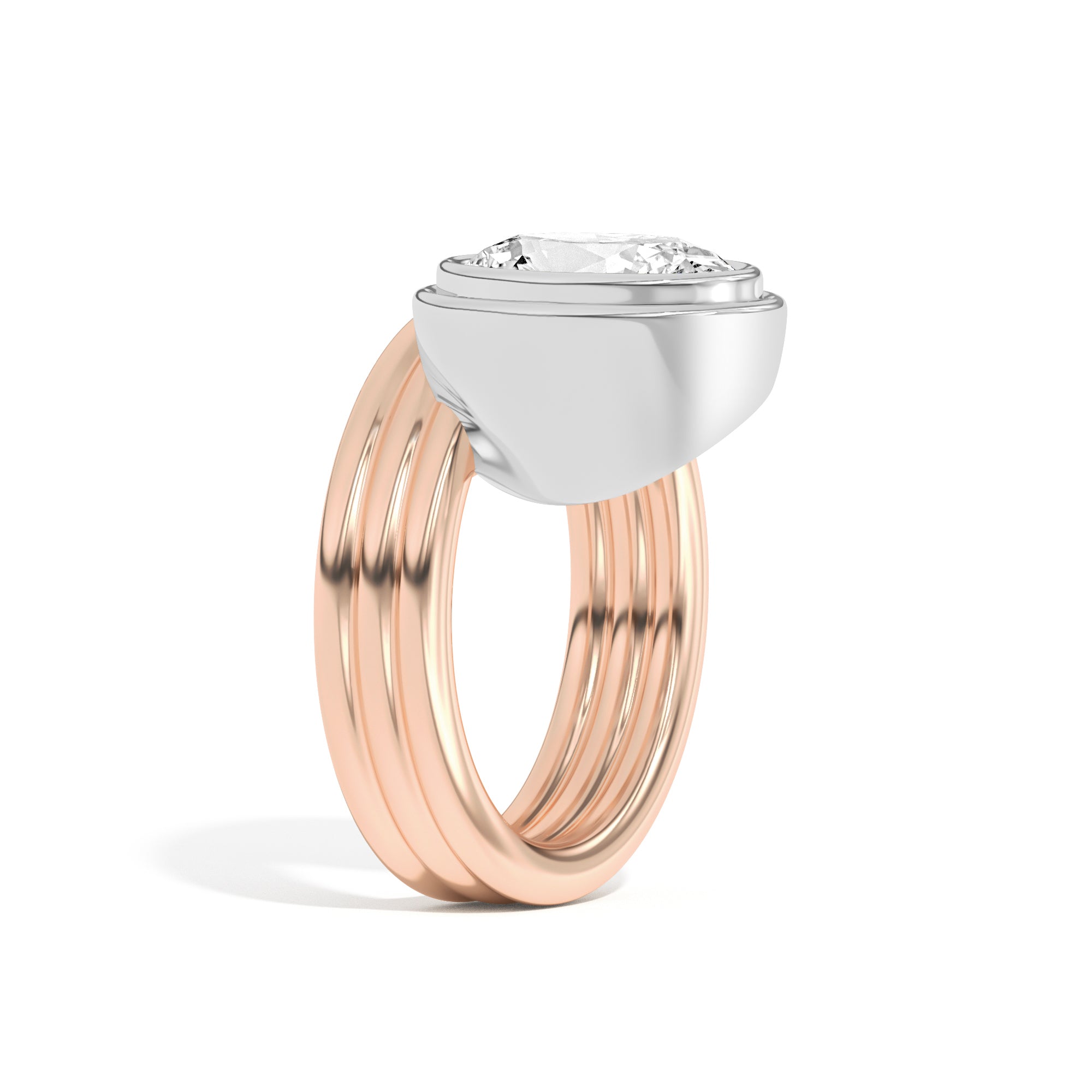 Scarpa Oval Offset Double Bezel Ring - Elegant Dainty Stackable Gold Jewelry for Women, Perfect for Everyday Wear, Anniversary Gifts & Special Occasions