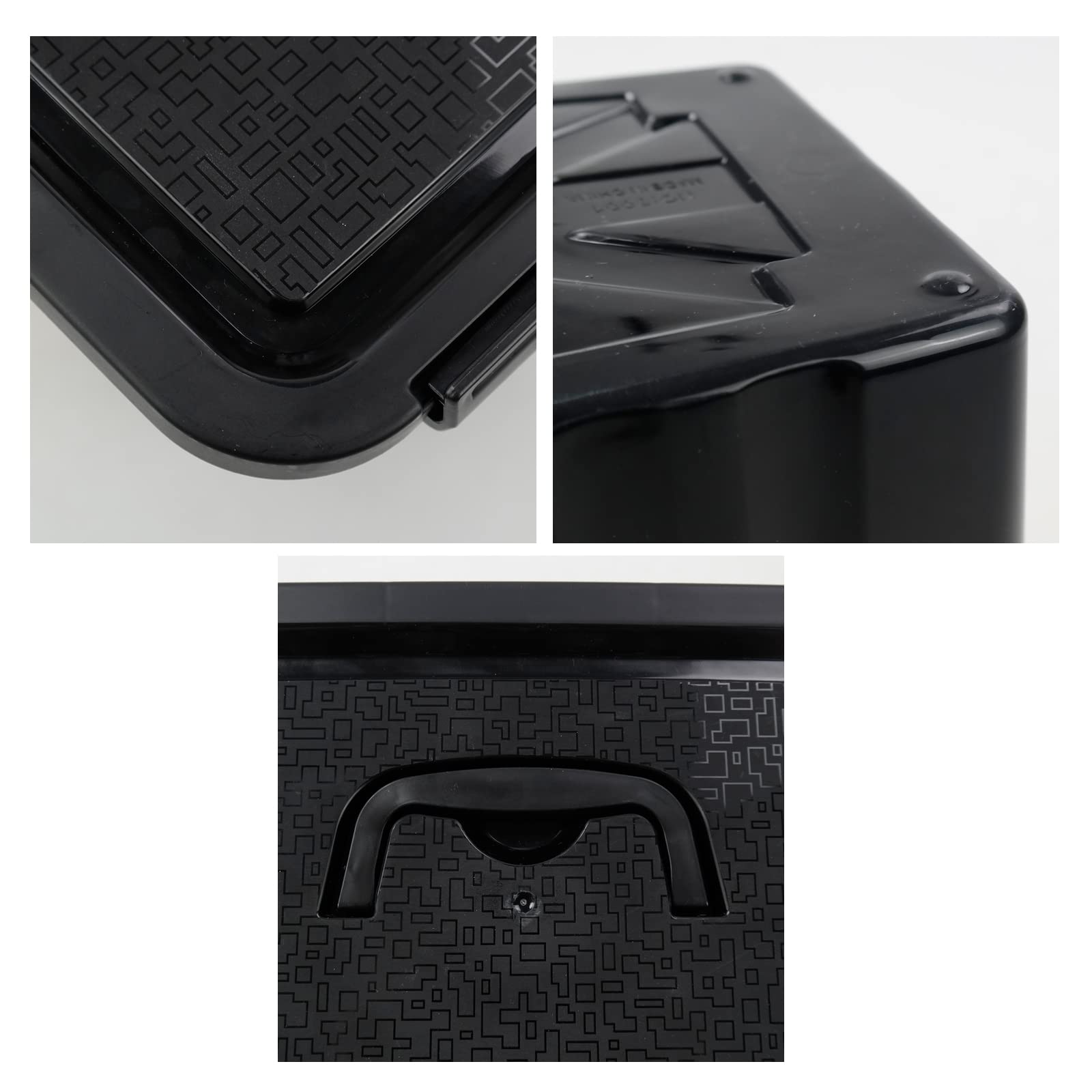 Black Plastic Storage Bins with Lids and Latches - 6 Pack Small Stackable Organizing Containers for Home, Office, Garage & Closet Organization