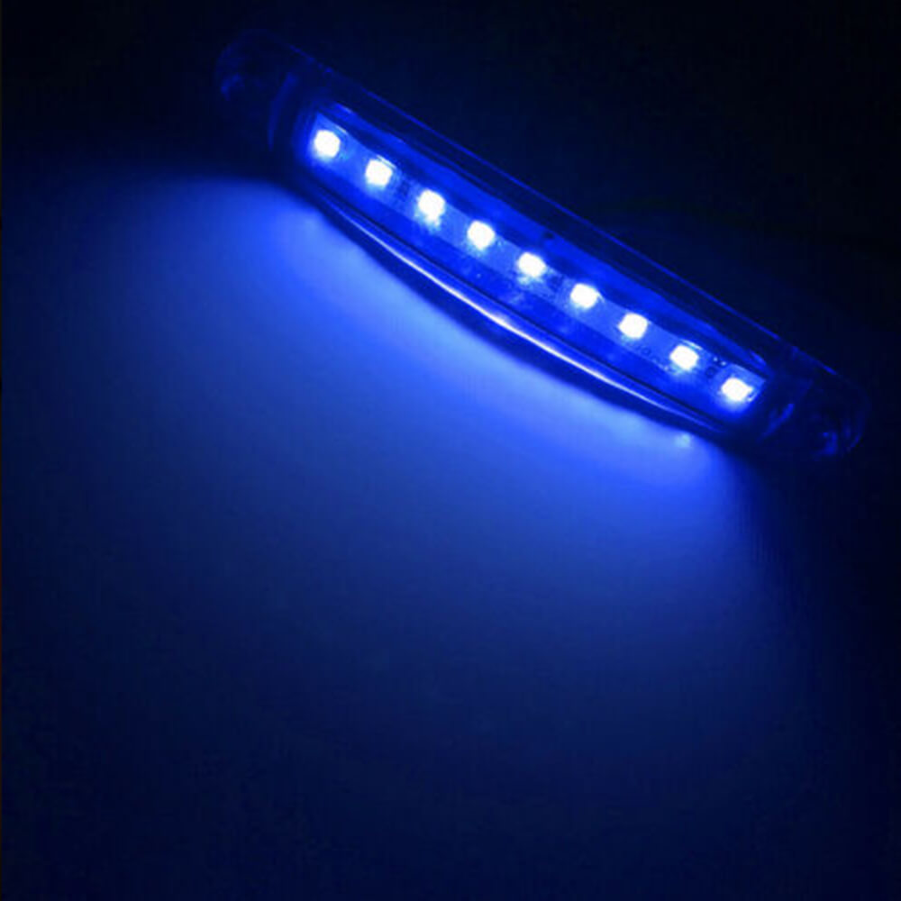 10Pcs 3.94 Inch Slim LED Side Marker Lights 12V/24V 9 SMD LED - Waterproof Amber Clearance Lights for Truck, Trailer, RV, Bus - Perfect for Night Driving & Vehicle Safety