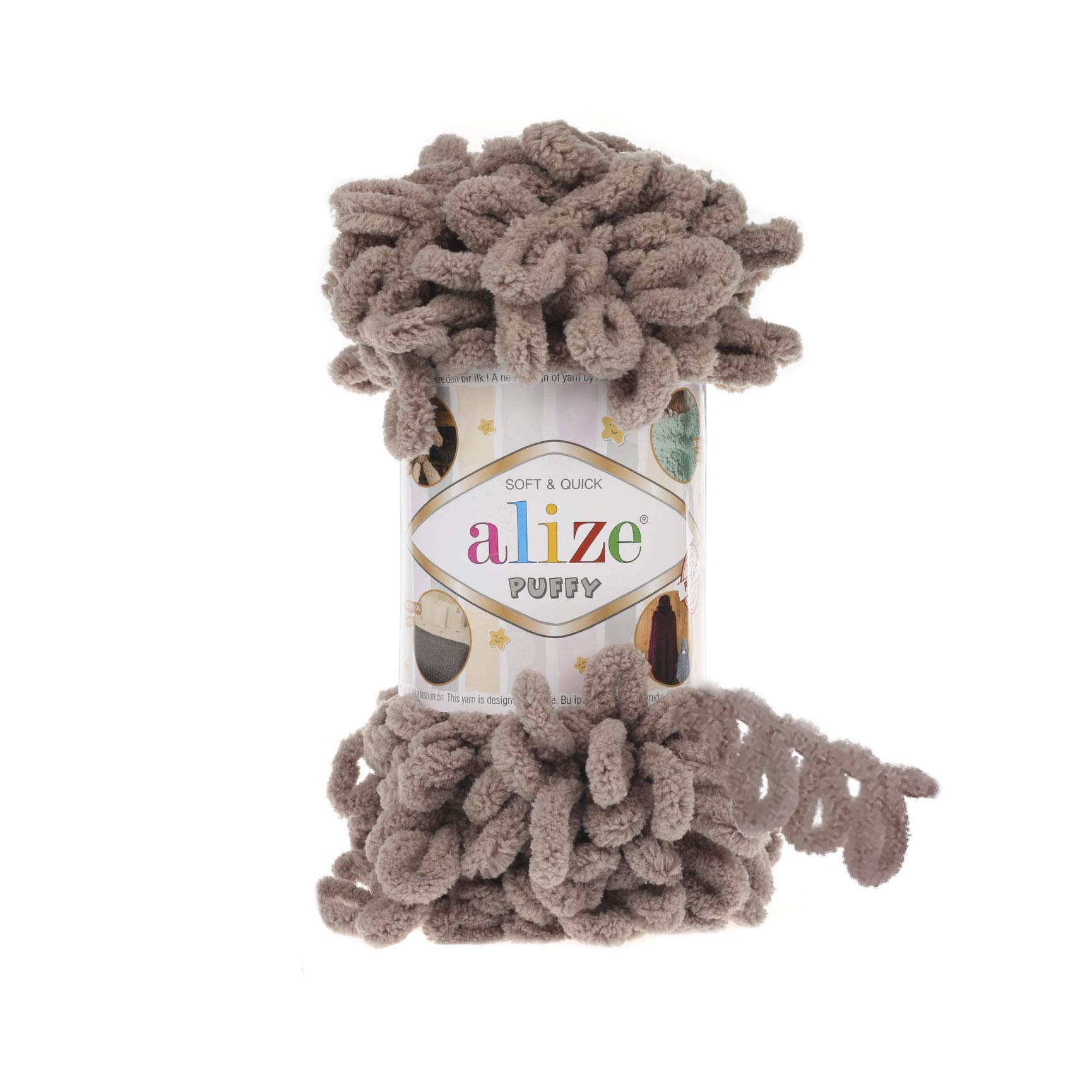 Alize Puffy Baby Blanket Yarn - 5 Skeins (500g, 50yds) 100% Micropolyester Super Soft Chunky Knitting Yarn for Baby Blankets, Scarves & Hats | Hand Knitting, Crochet & DIY Craft Projects