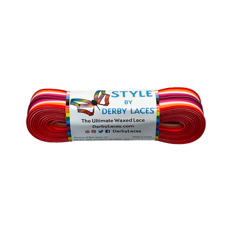 Lesbian Pride Rainbow Striped Waxed Shoelaces - Durable & Stylish for Sneakers, Boots & LGBTQ+ Fashion Accessories - Perfect for Pride Events, Daily Wear & Customizing Footwear