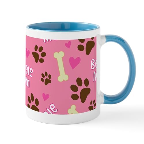 White/Blue Inside - Beagle Mom Gift Mugs
