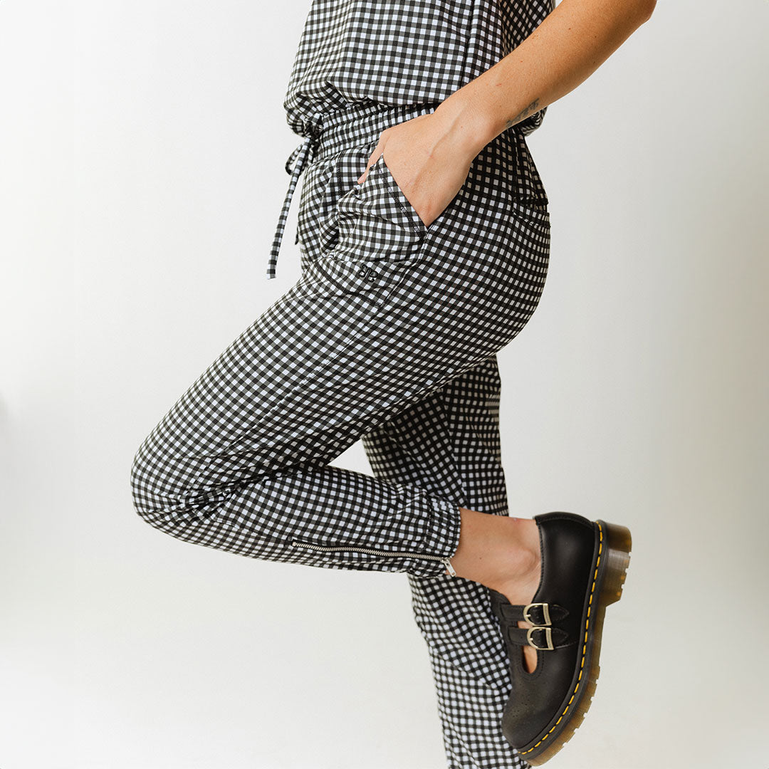 Stylish Black Check Jumpsuit for Women - Trendy Romper with Pockets | Perfect for Casual Outings, Parties & Summer Fashion
